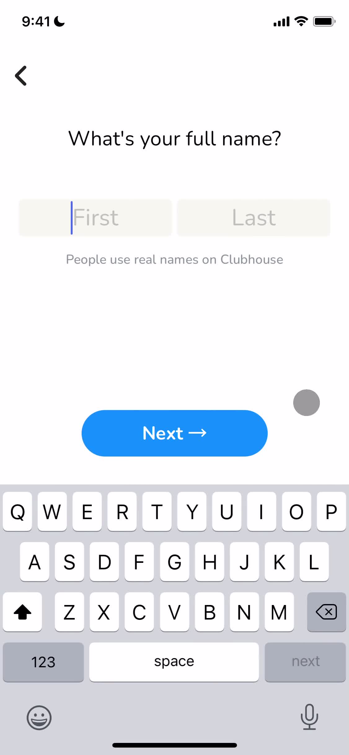 Onboarding screenshot