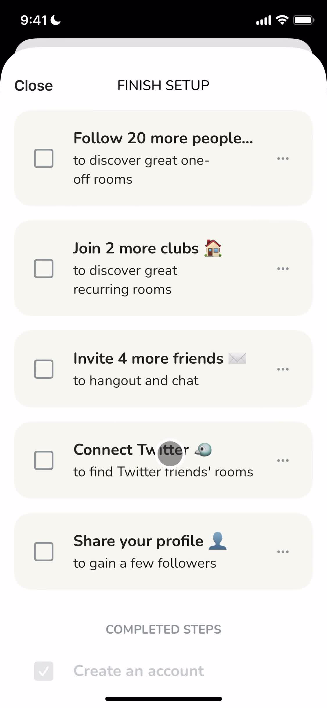 Onboarding screenshot