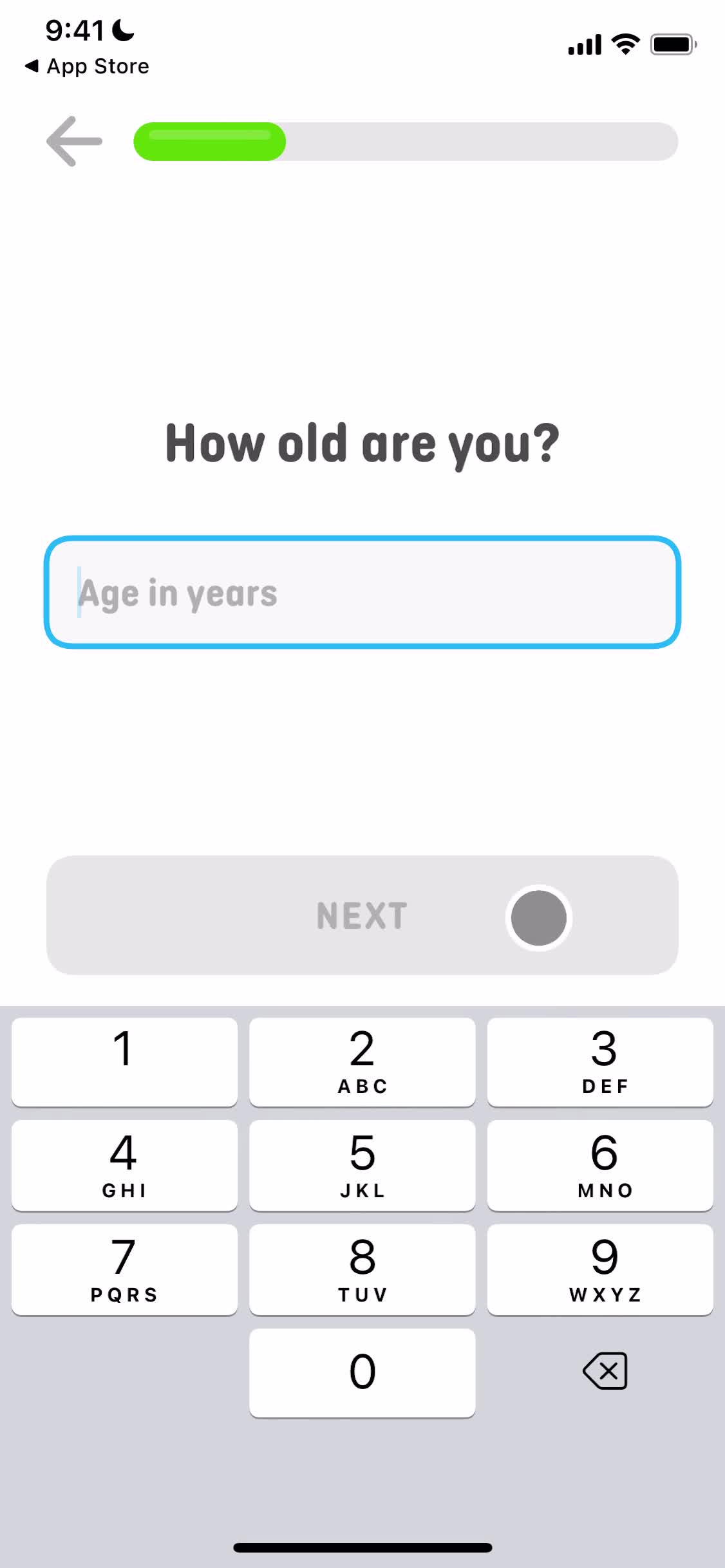 Duolingo Math enter age screenshot