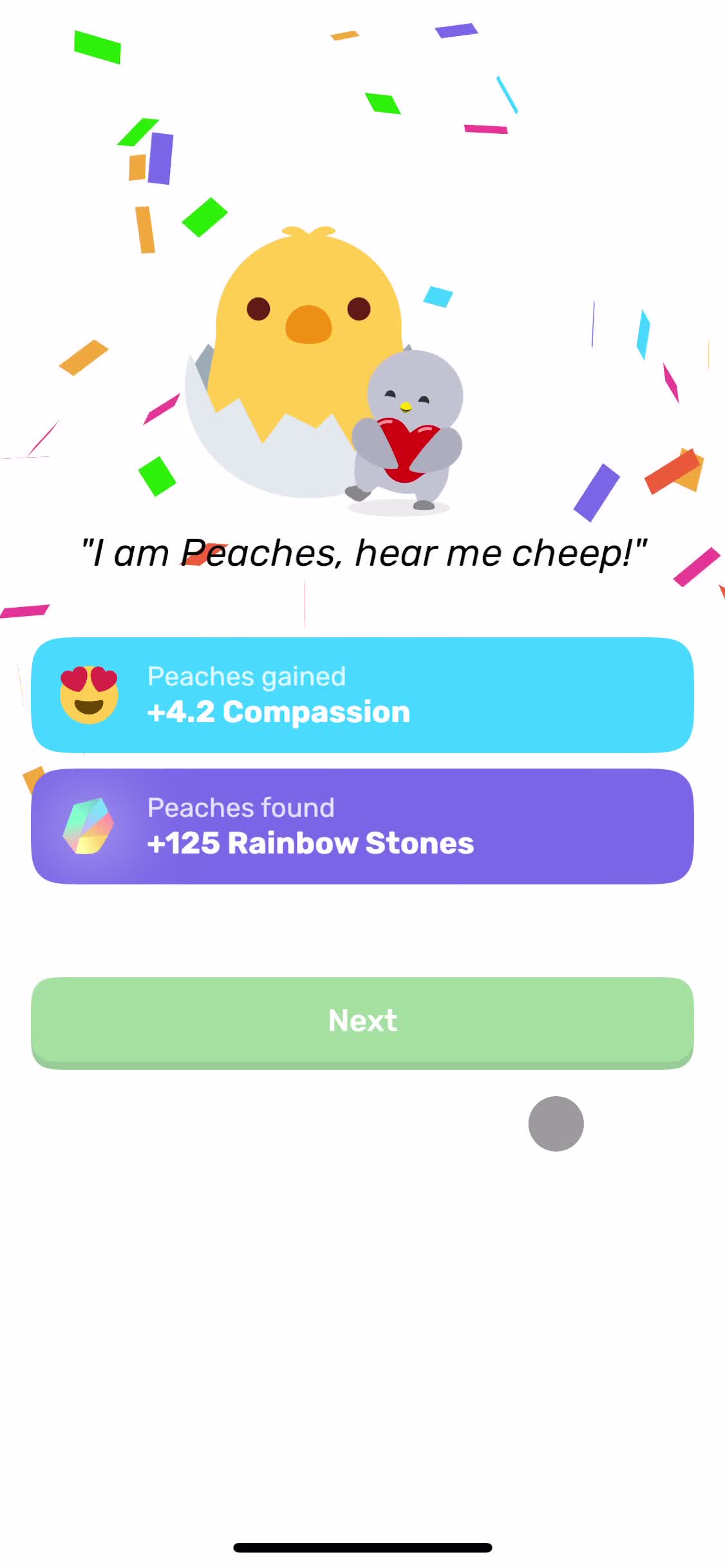 Finch milestone achieved screenshot
