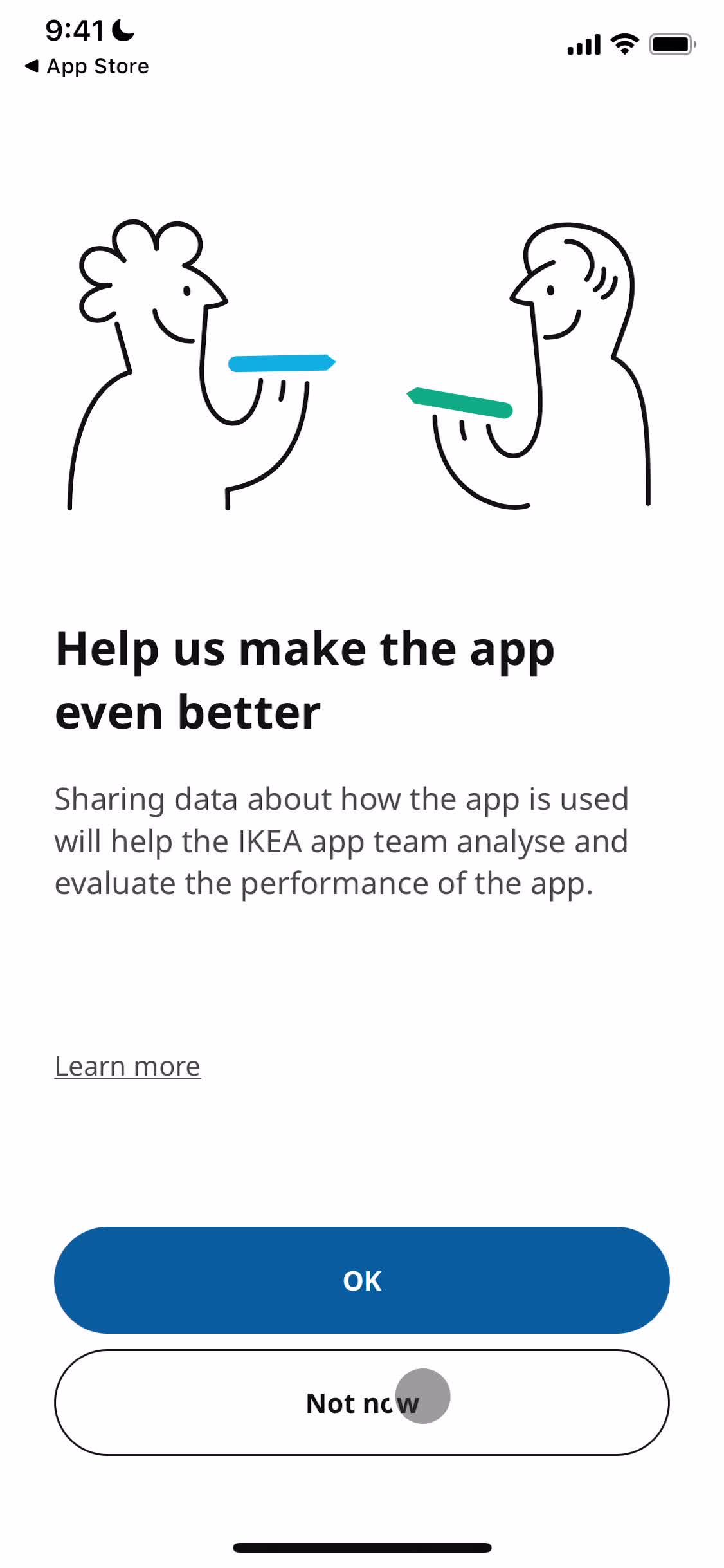 IKEA enable data tracking screenshot