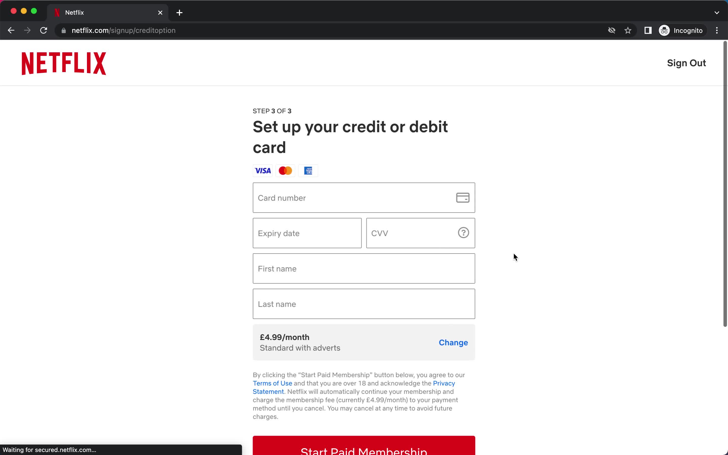 Netflix add payment details screenshot