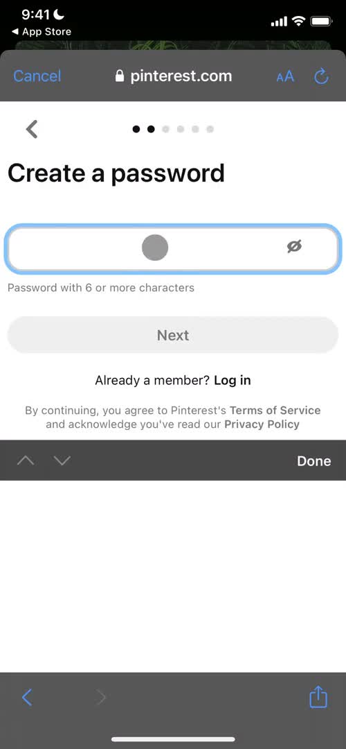 Shuffles set password screenshot