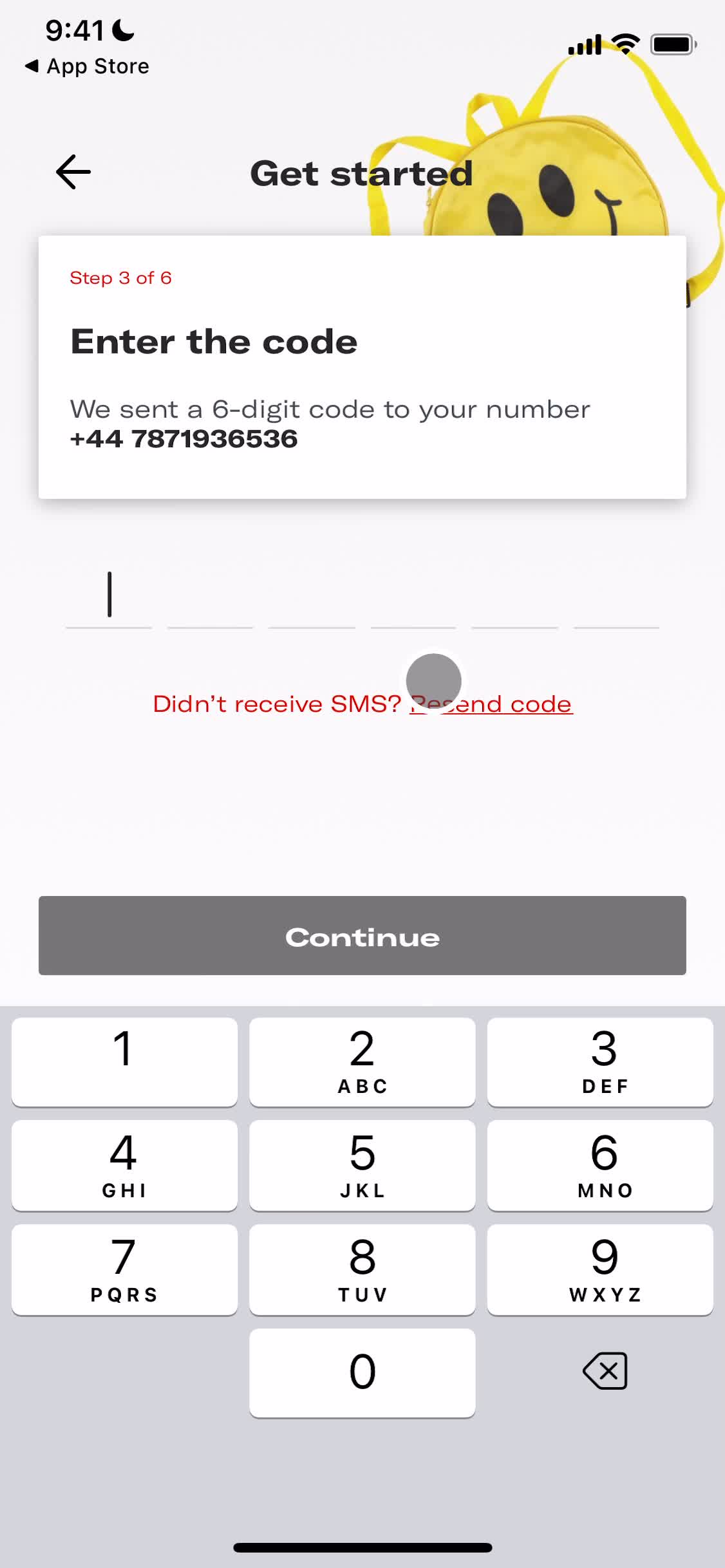 Depop verify phone number screenshot