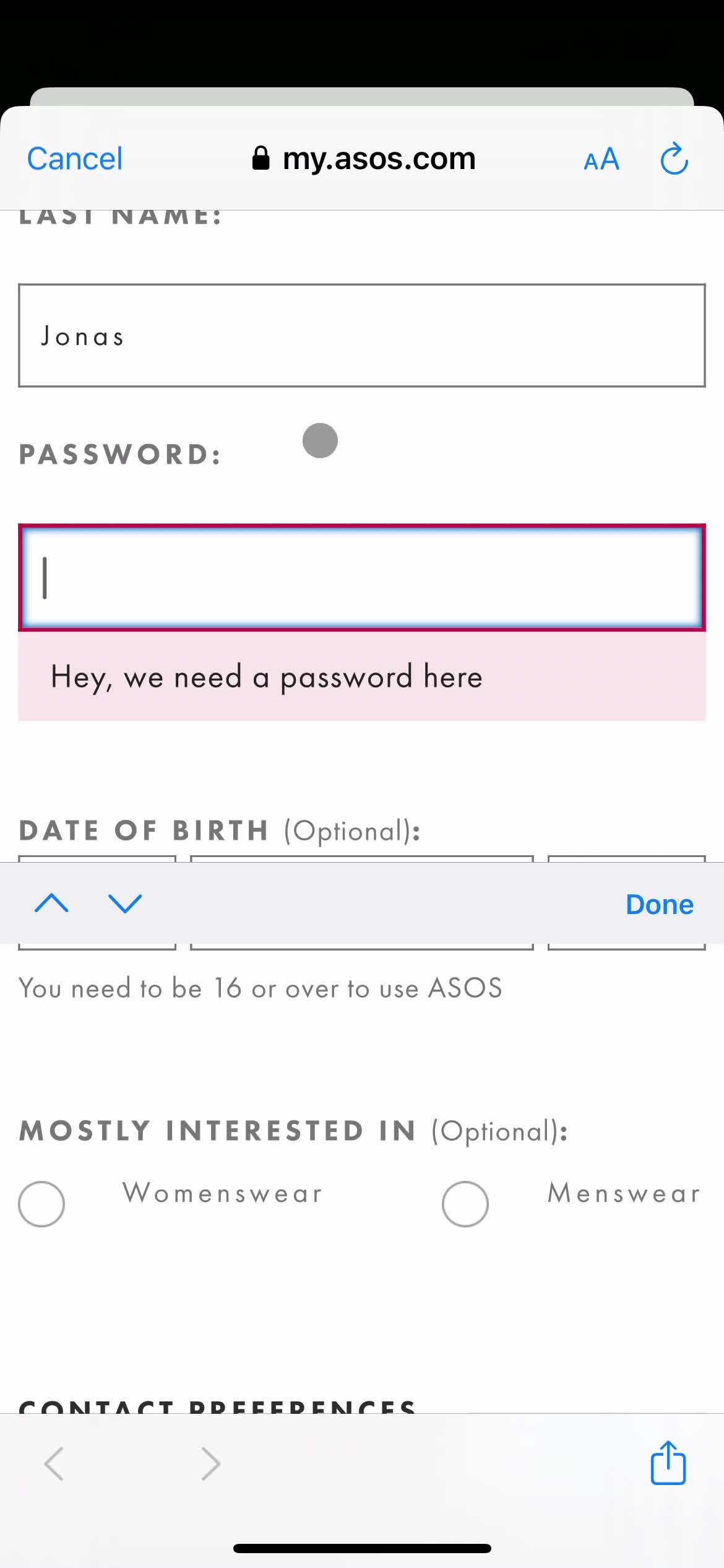 Onboarding screenshot