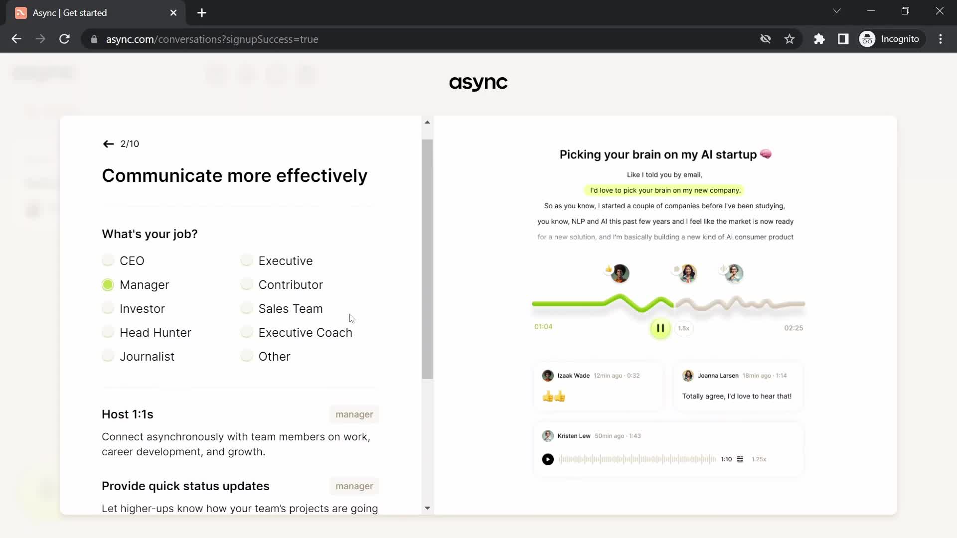 Async select role screenshot