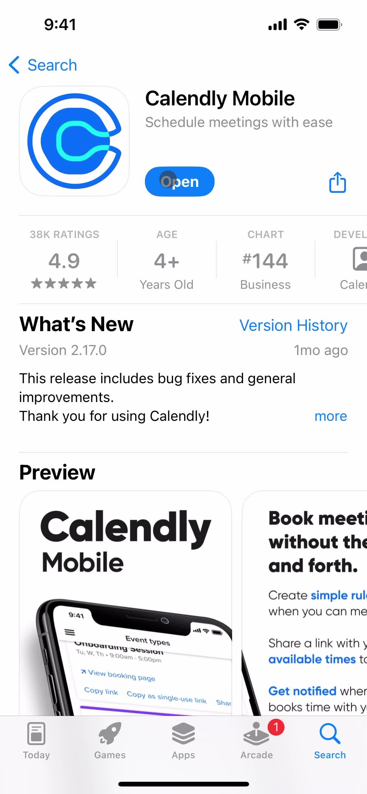 Calendly app store listing screenshot
