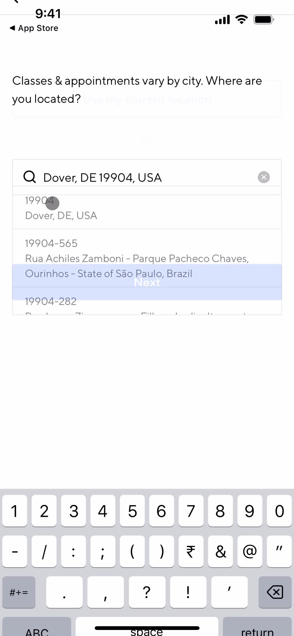ClassPass search results screenshot