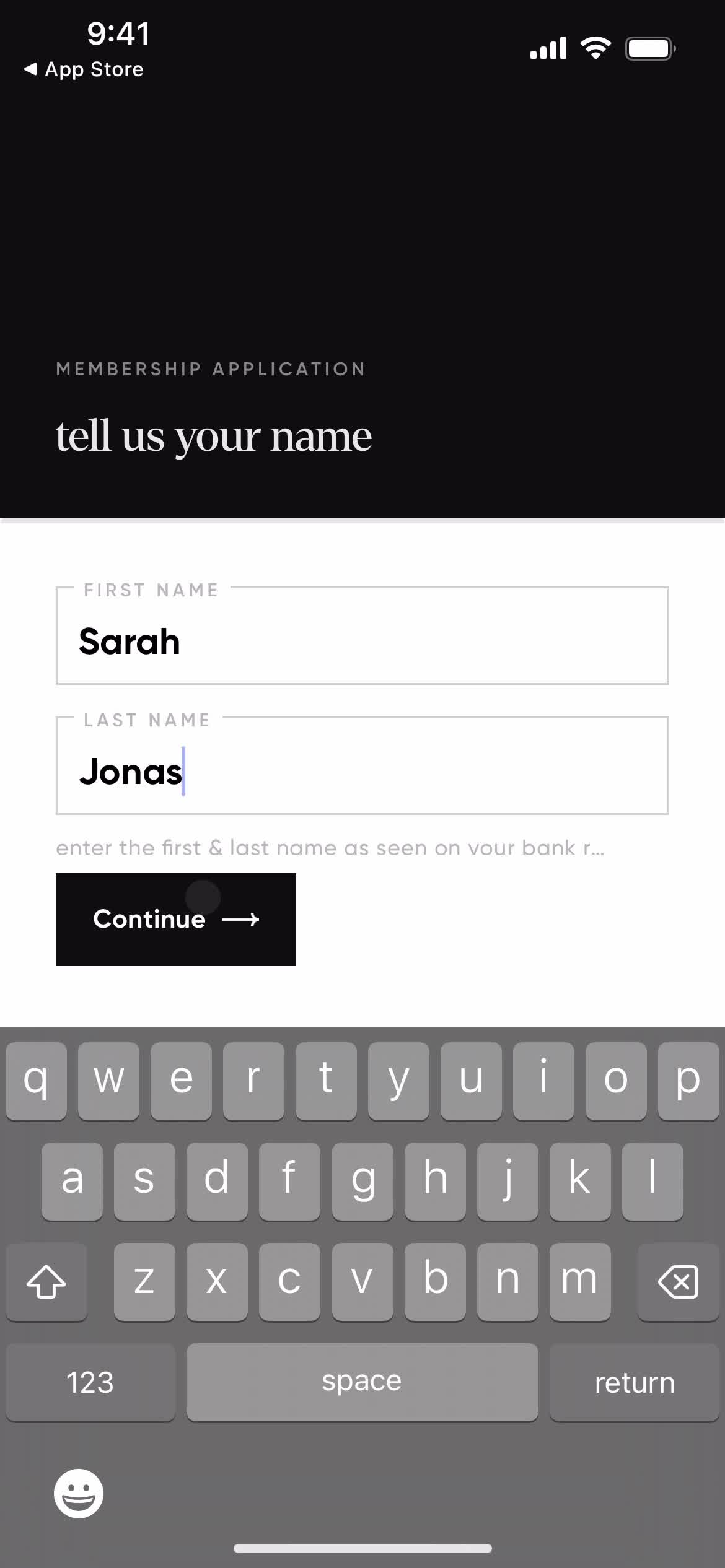 Onboarding screenshot