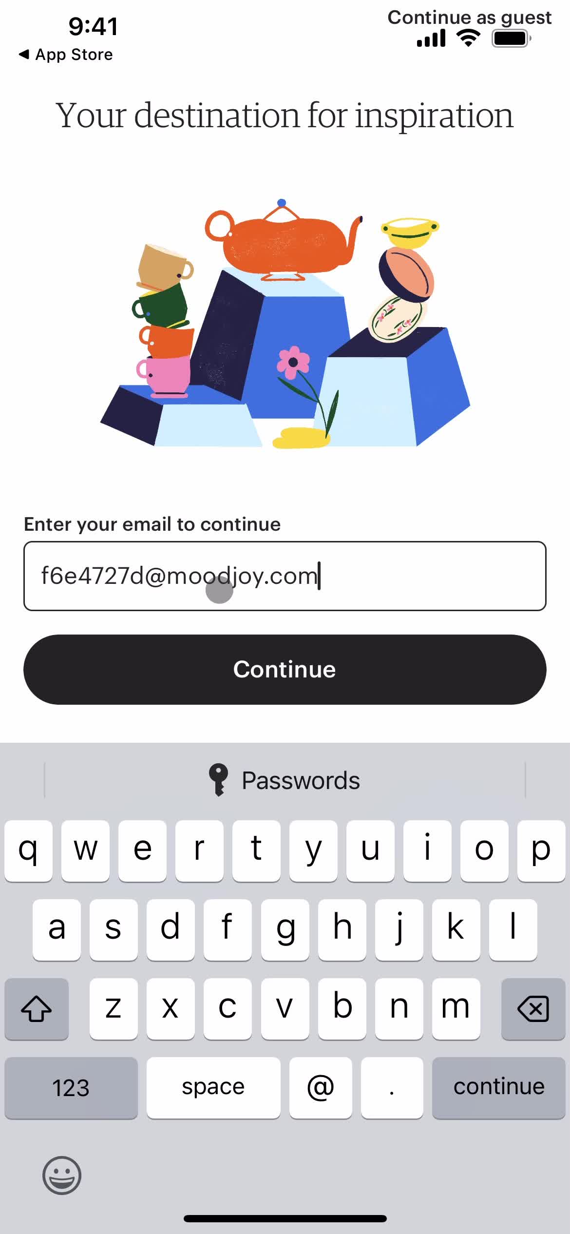 Etsy enter email screenshot