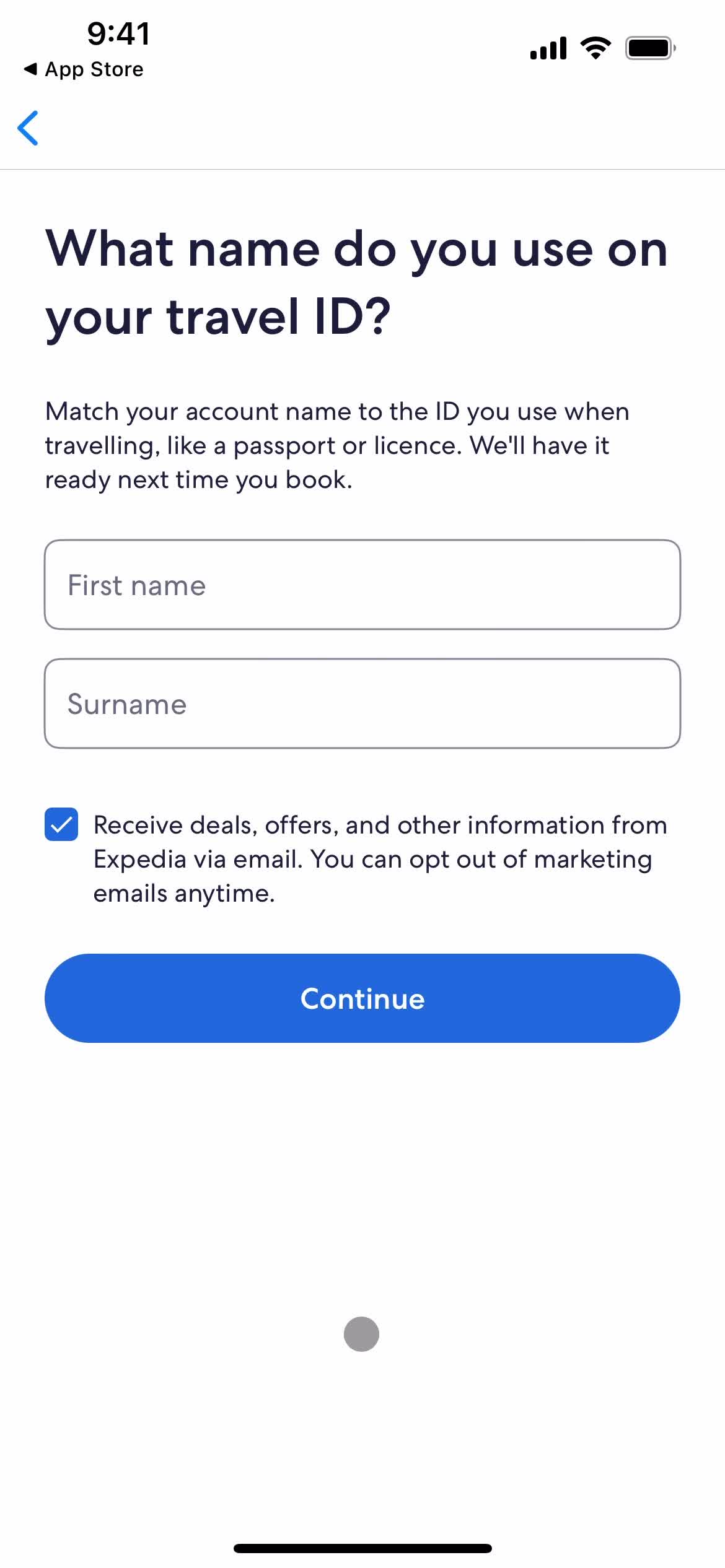 Onboarding screenshot