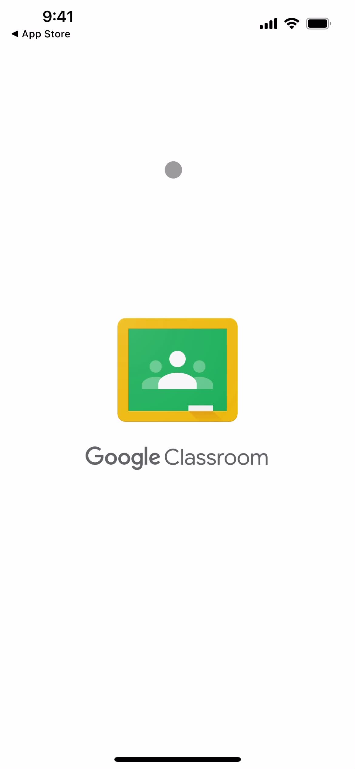 Google Classroom splash screen screenshot