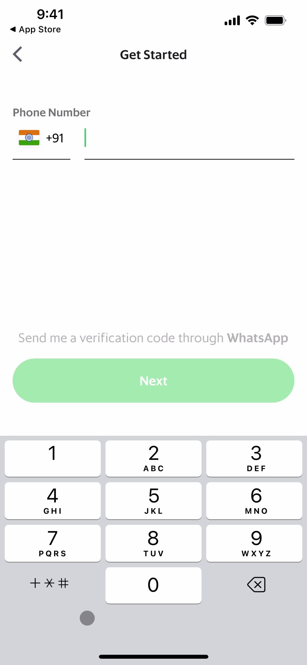 Grab enter phone number screenshot