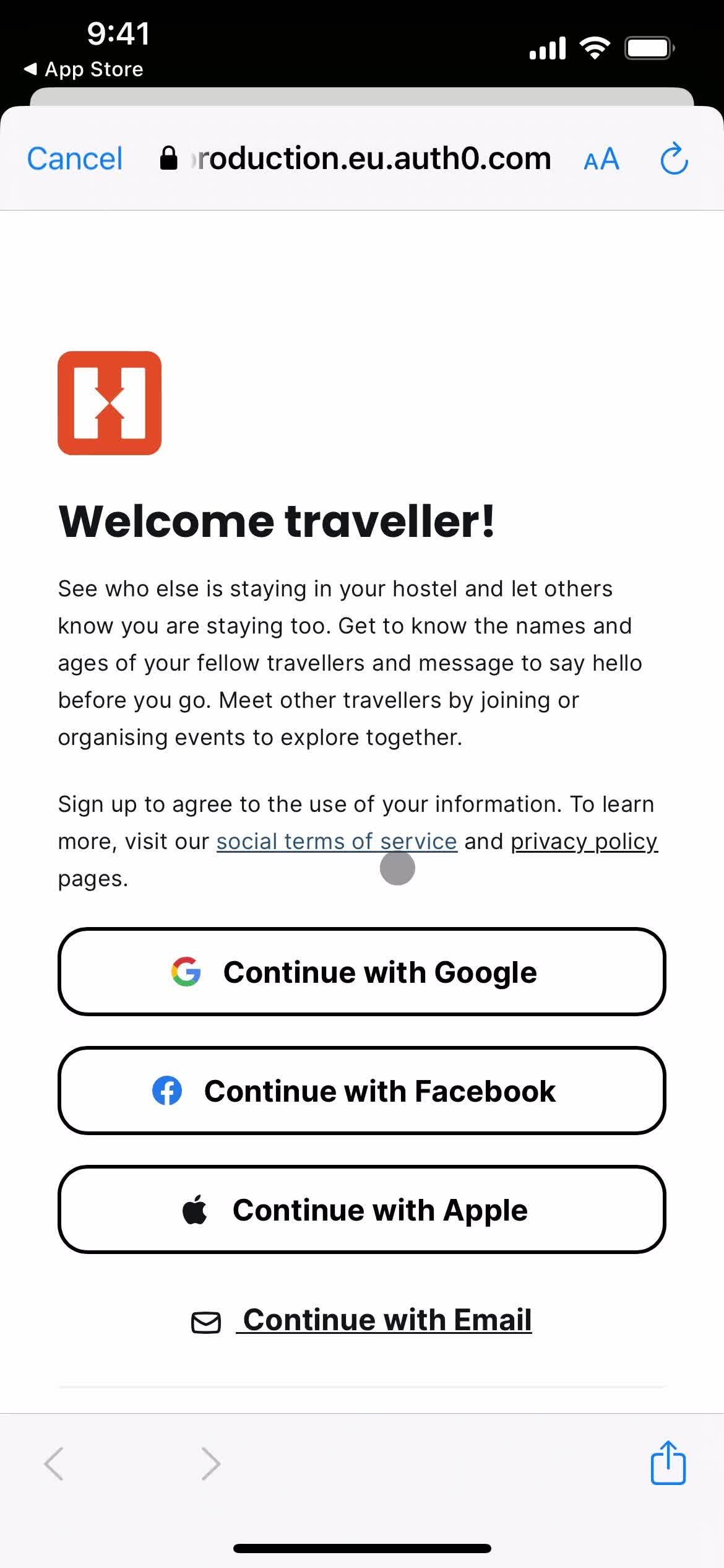 Onboarding screenshot