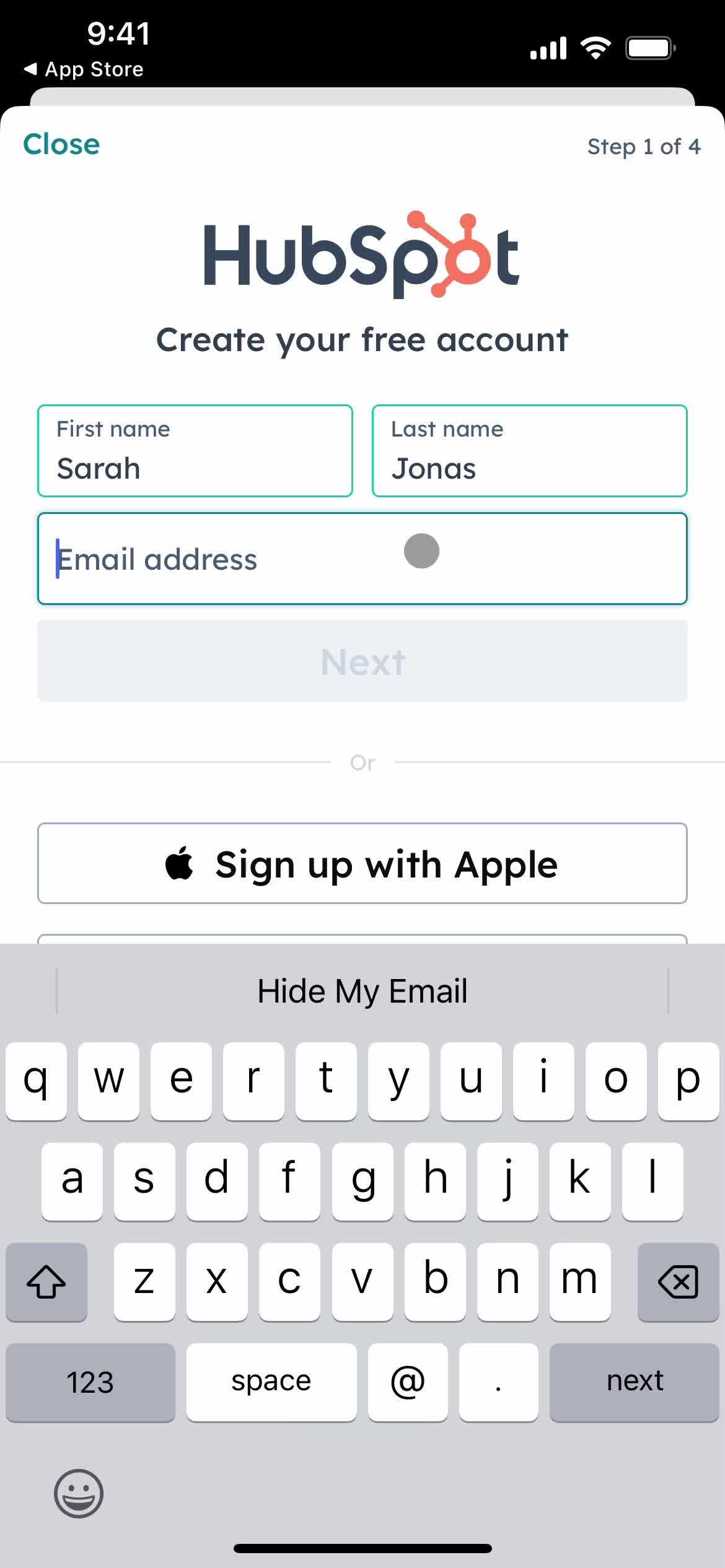 Onboarding screenshot