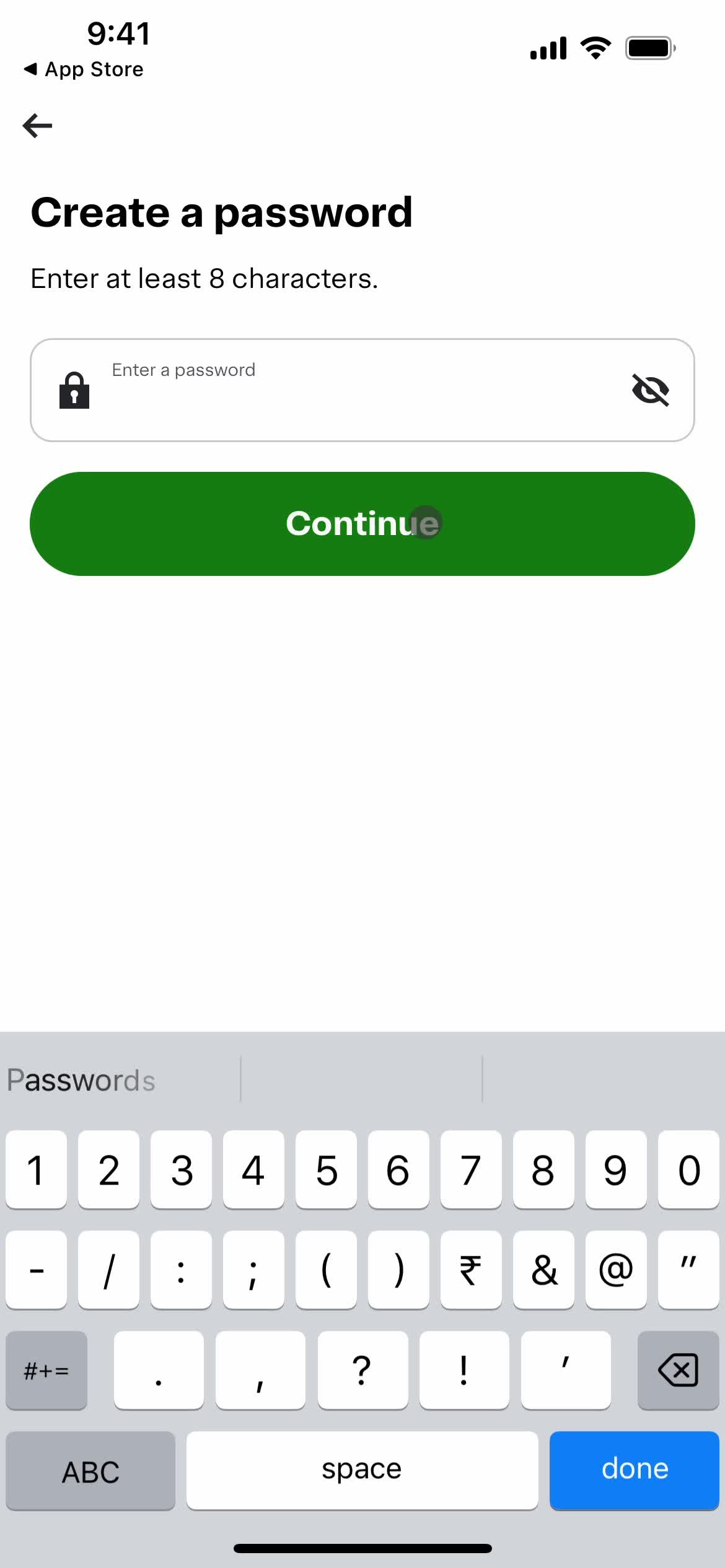 Instacart enter password screenshot