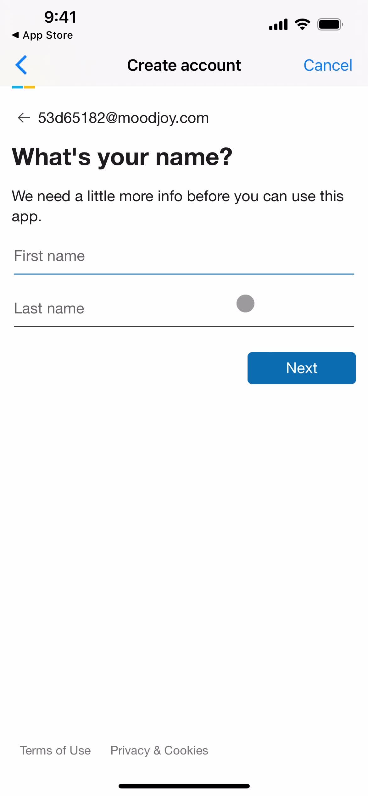 Onboarding screenshot