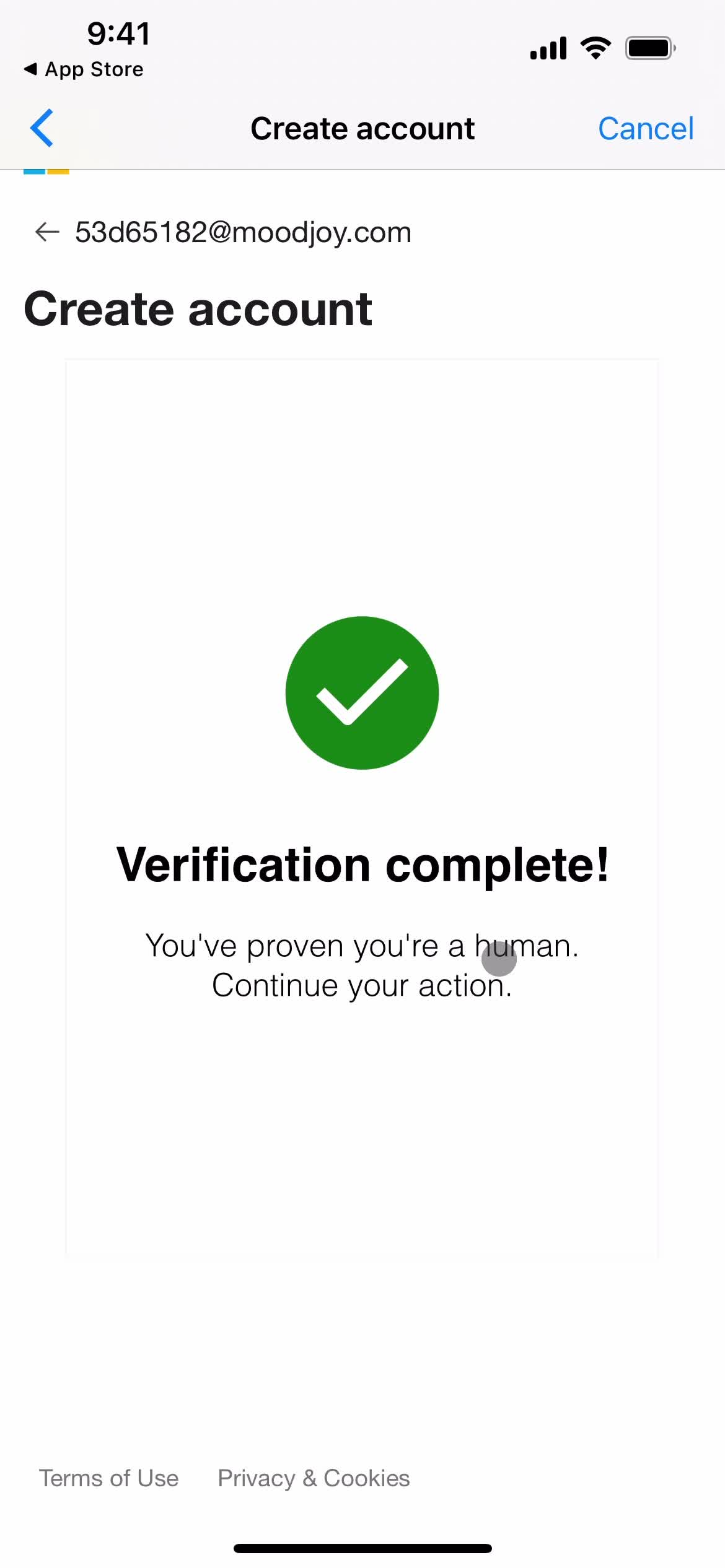 Microsoft Copilot verification complete screenshot