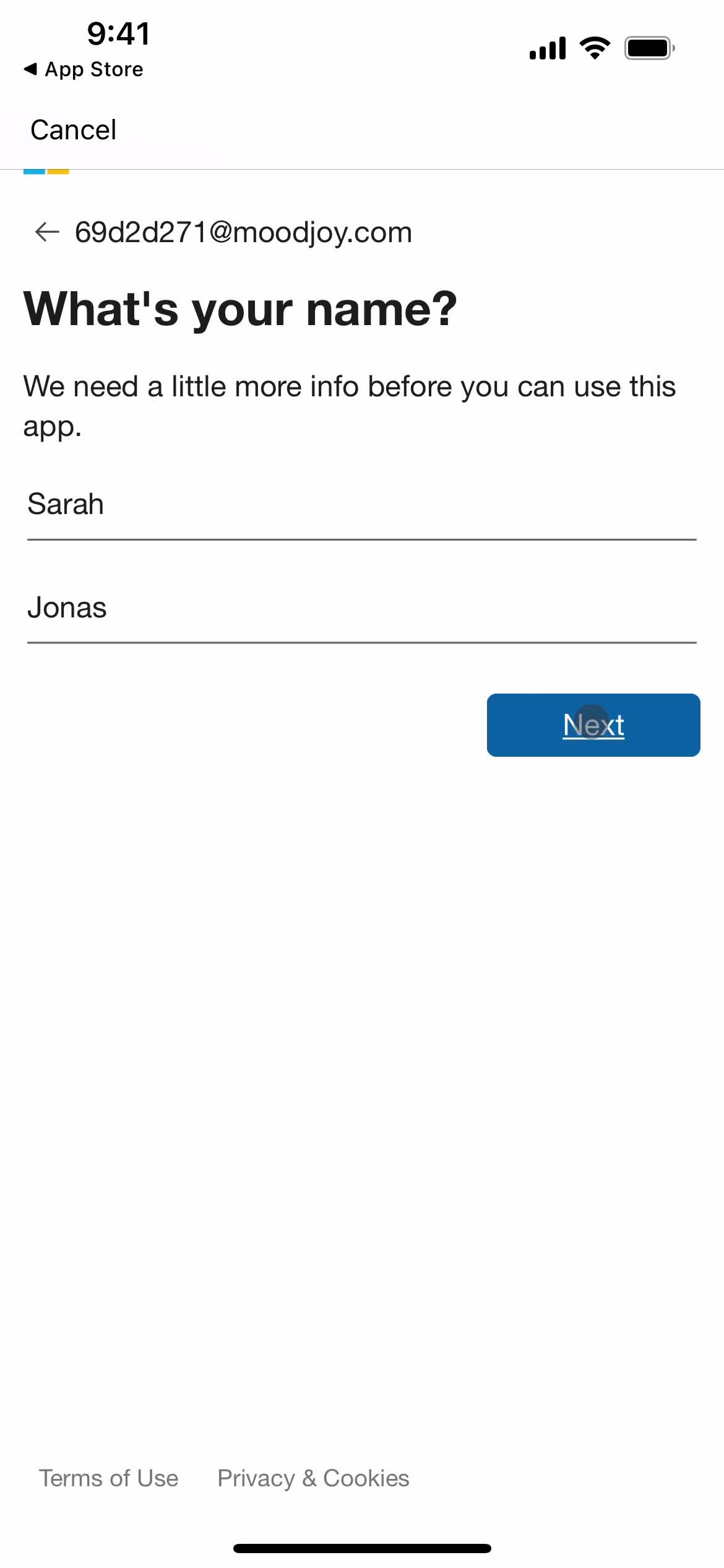 Onboarding screenshot