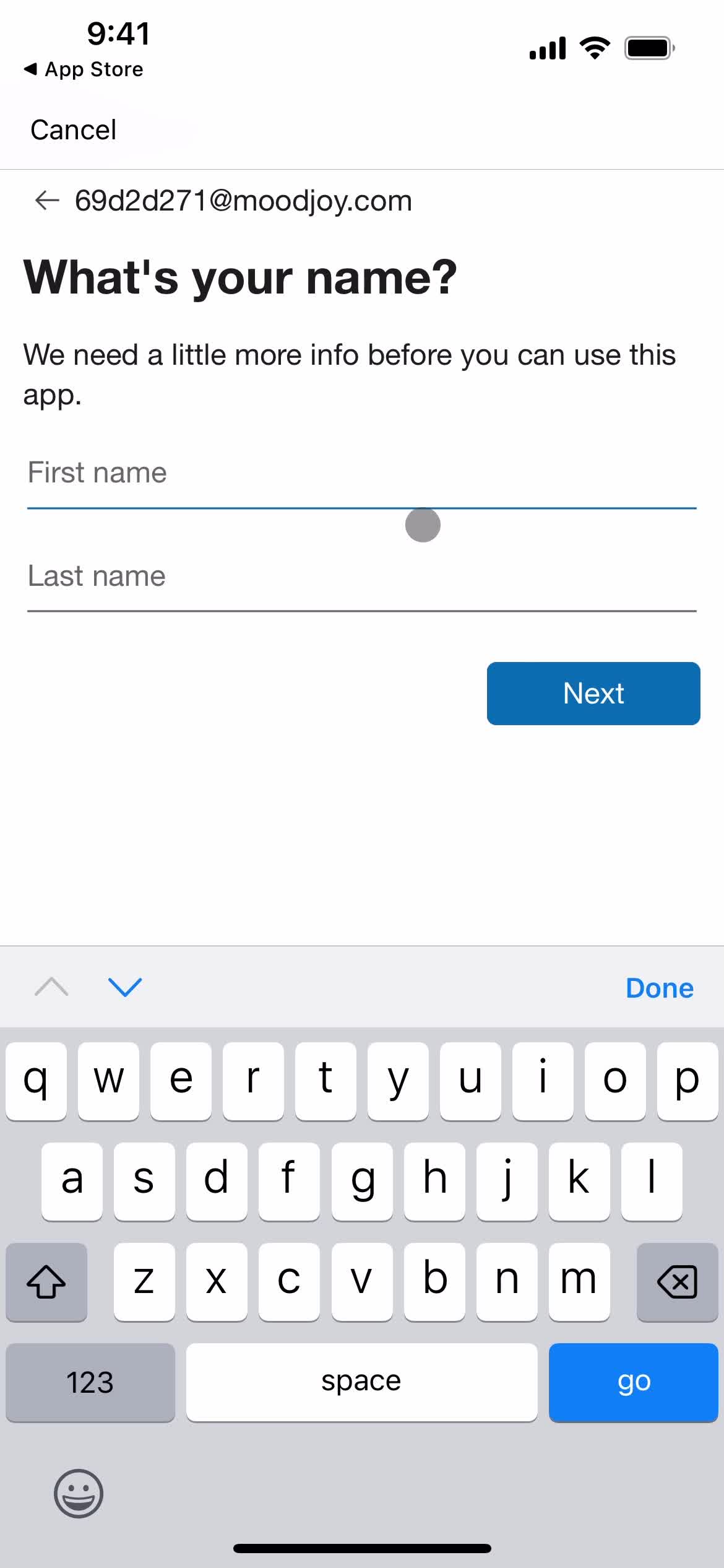 Onboarding screenshot