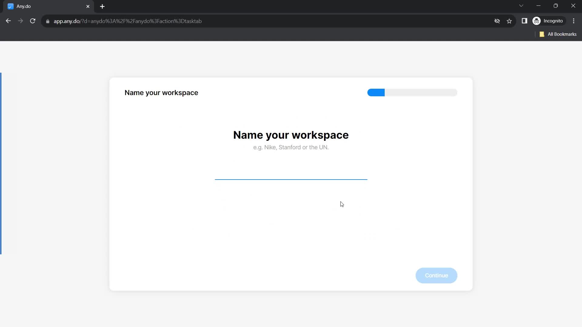 Any.do set workspace name screenshot