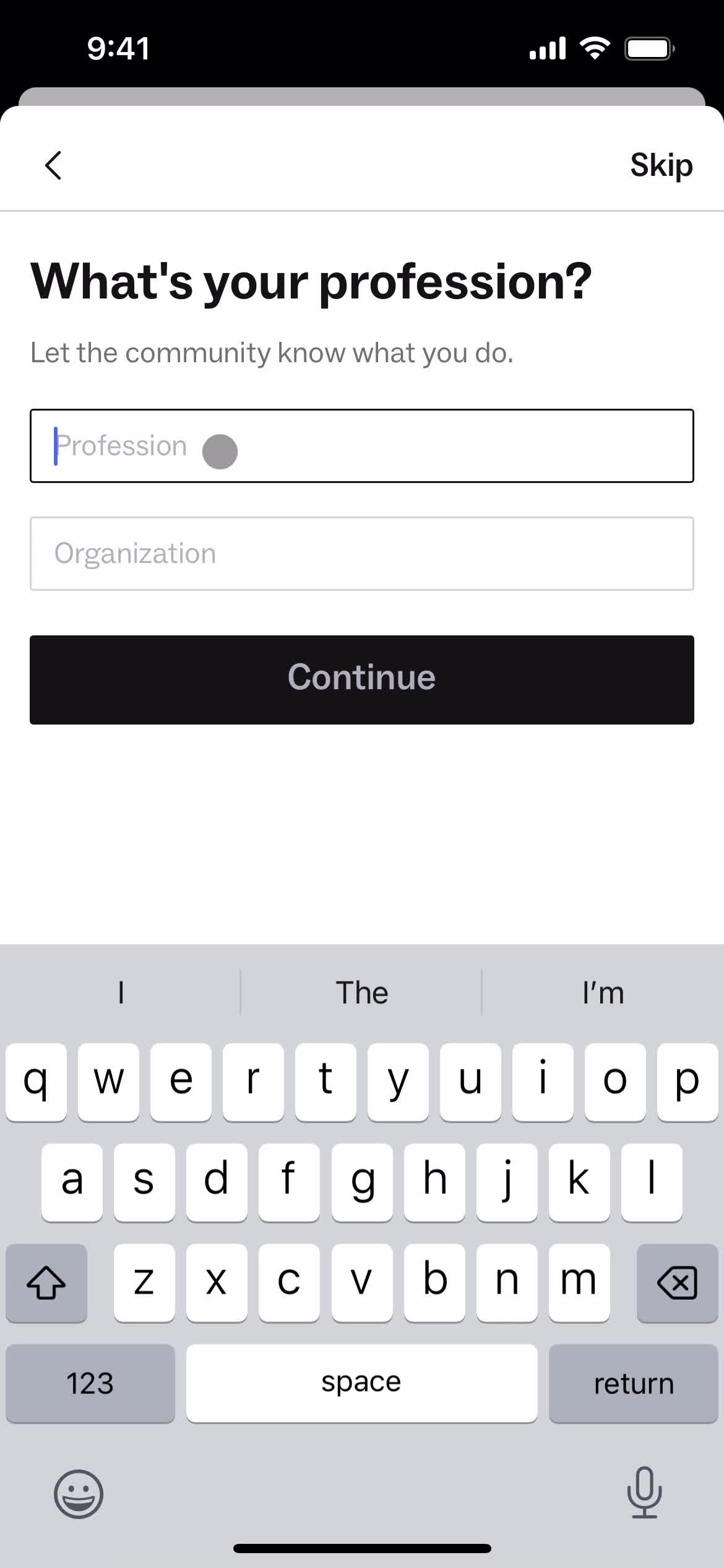 Onboarding screenshot