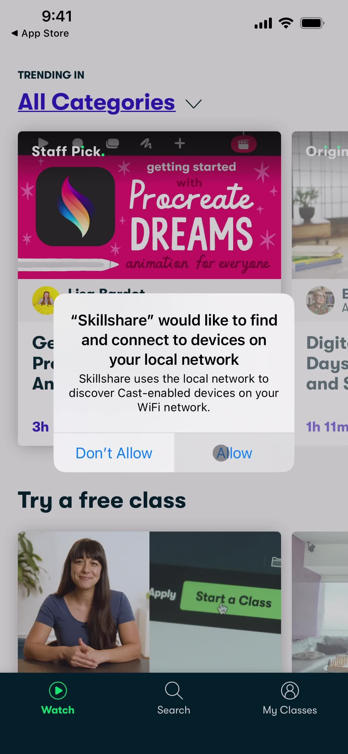 Skillshare enable notifications screenshot