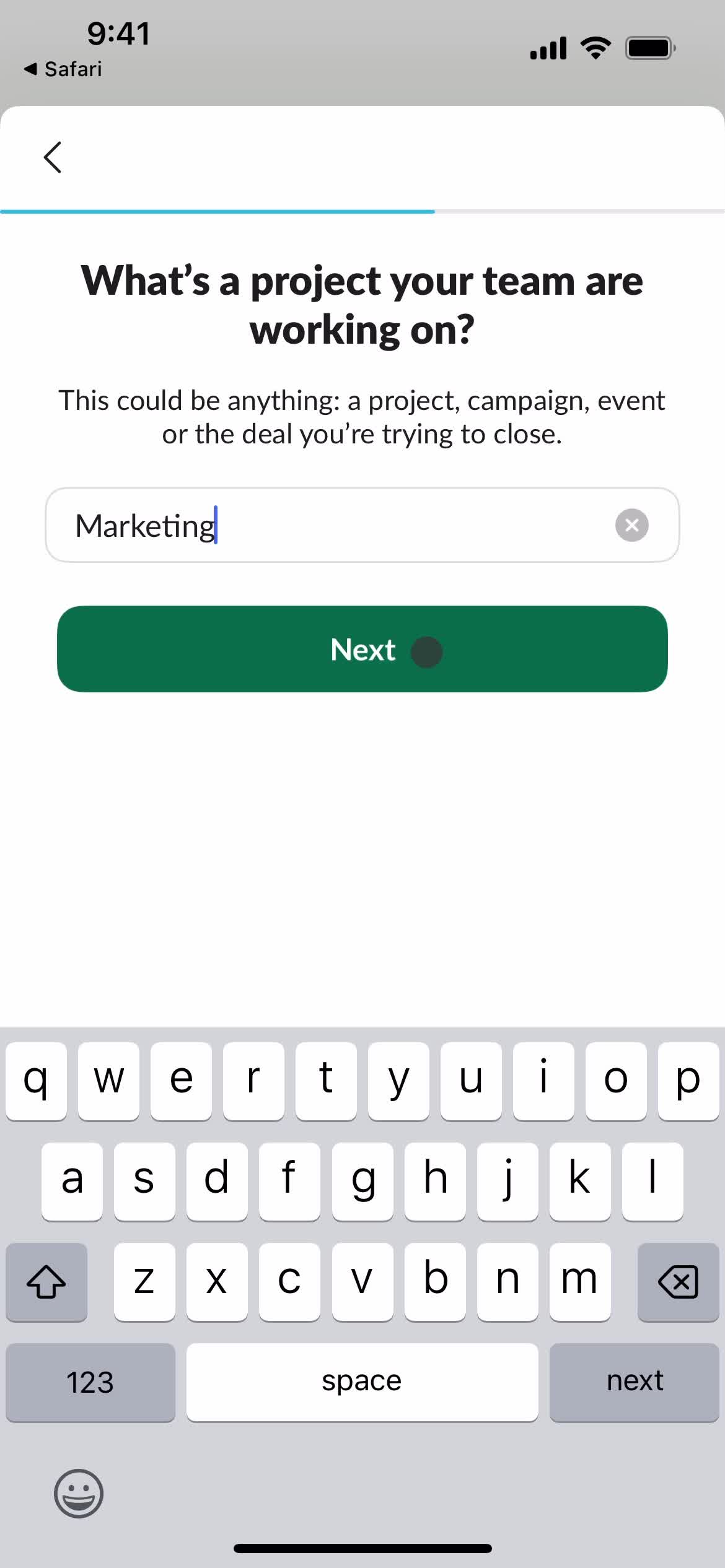 Onboarding screenshot