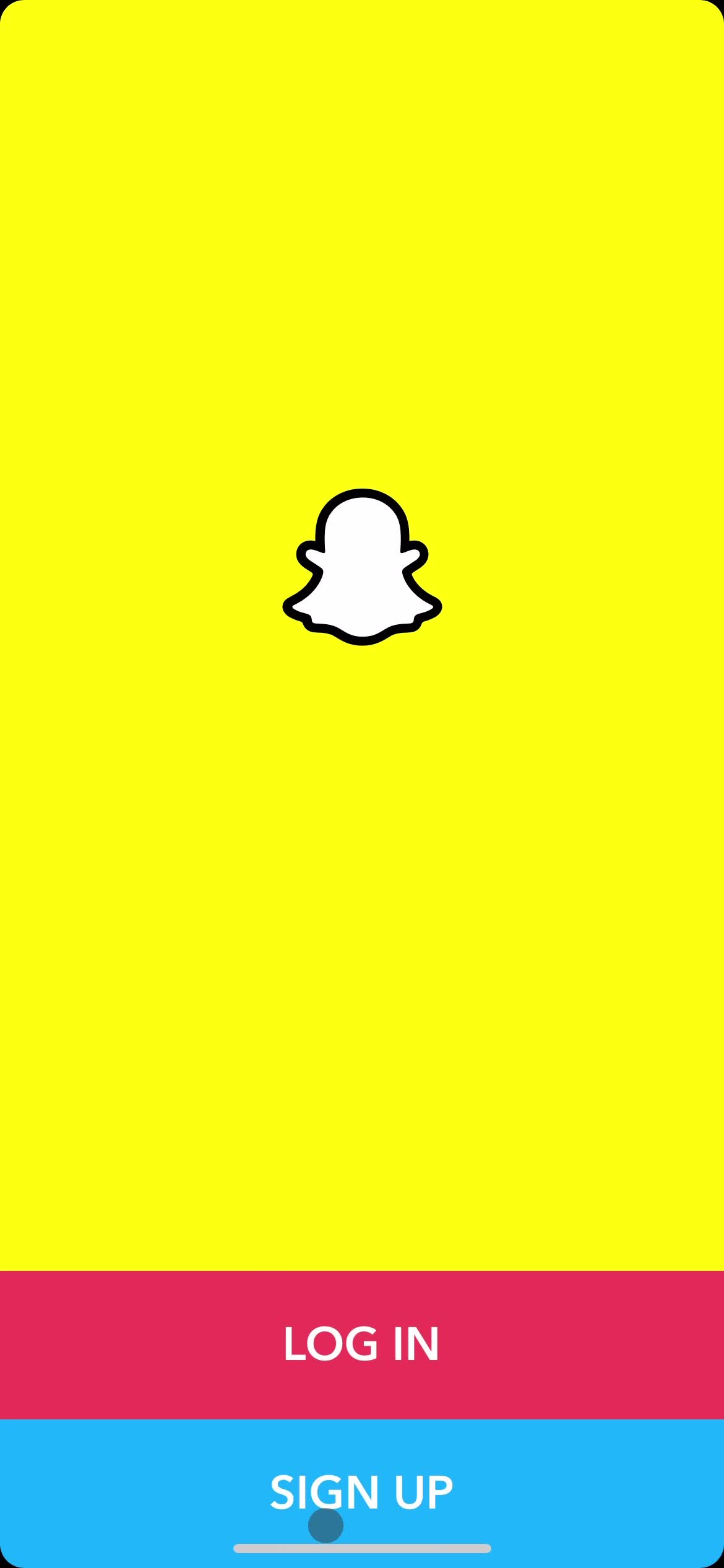 Snapchat sign up screenshot