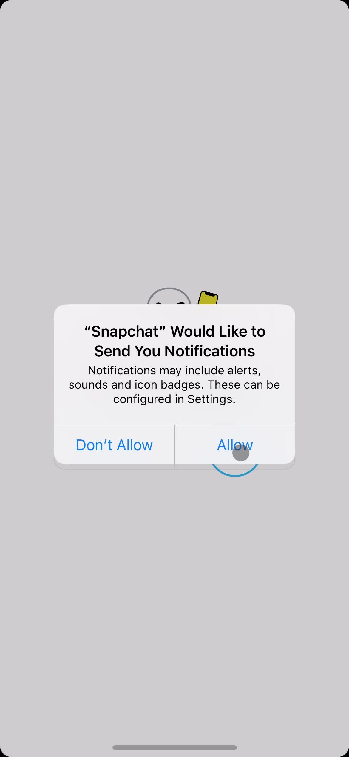 Snapchat enable notifications screenshot