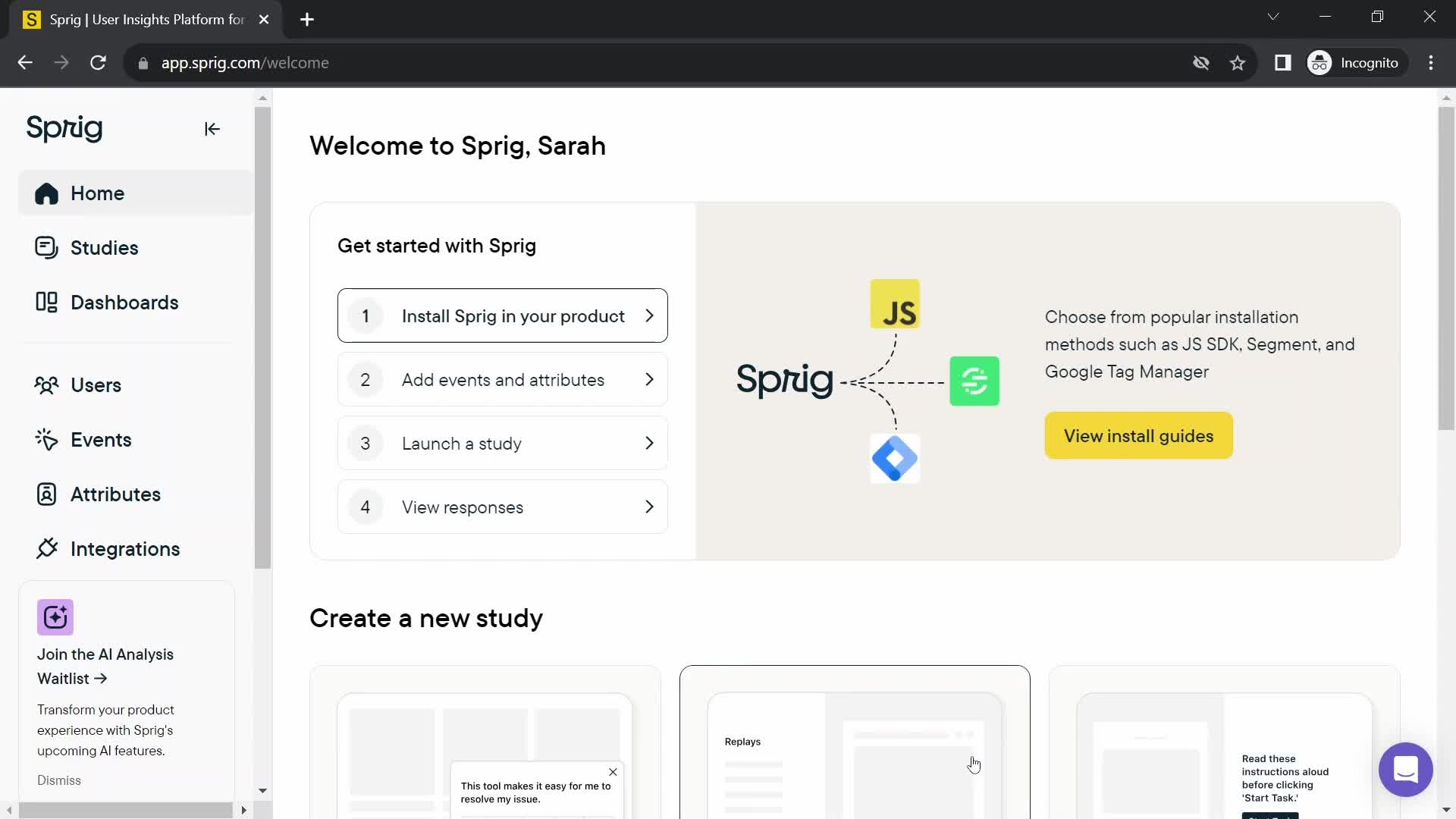 Onboarding on Sprig video thumbnail