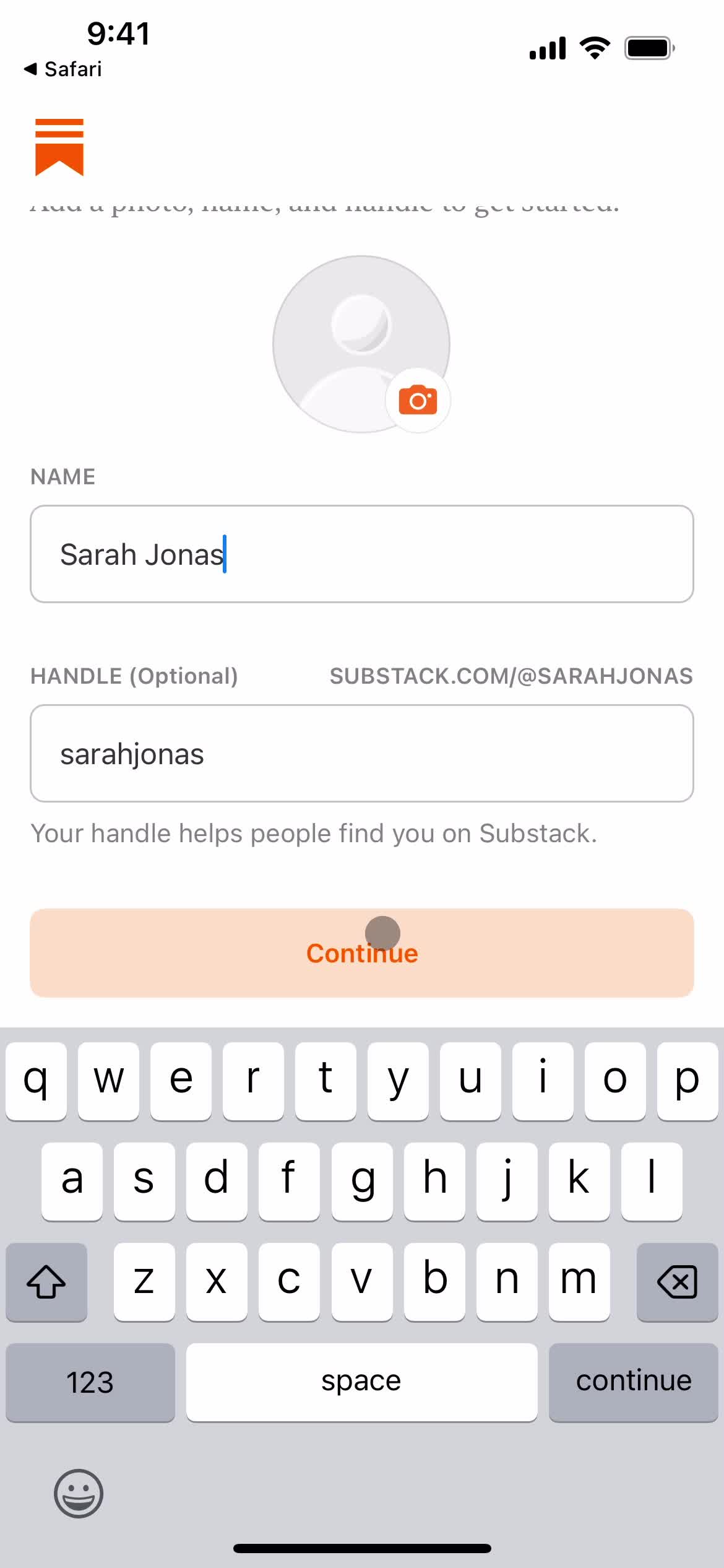 Onboarding screenshot