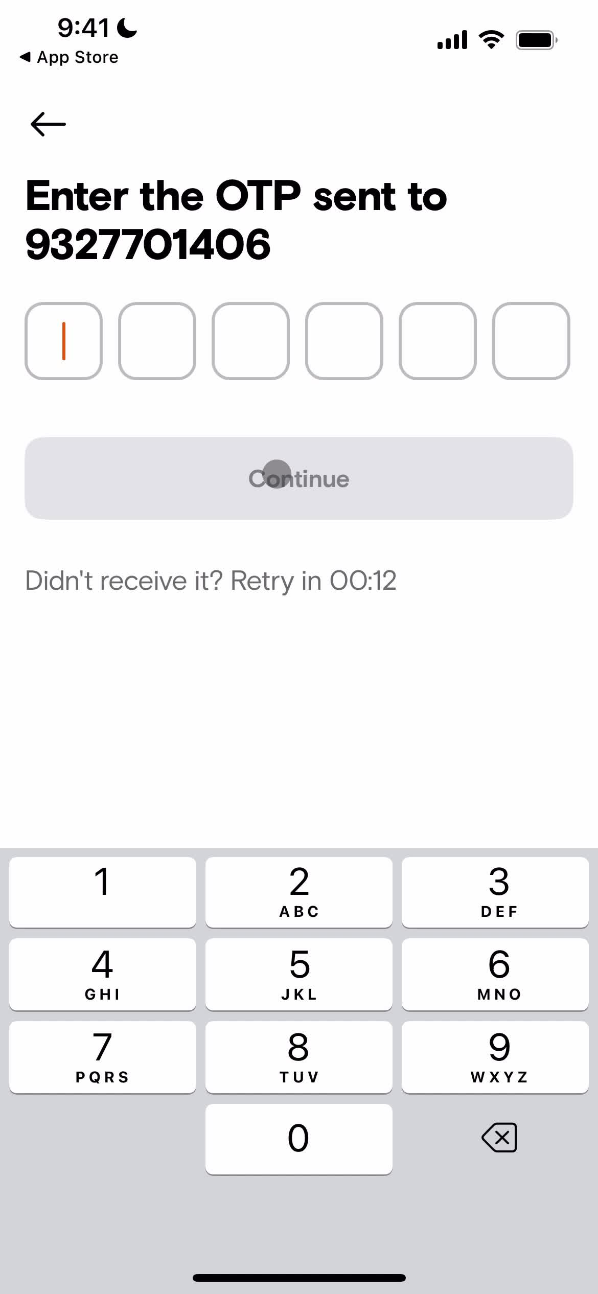 Swiggy verify phone number screenshot