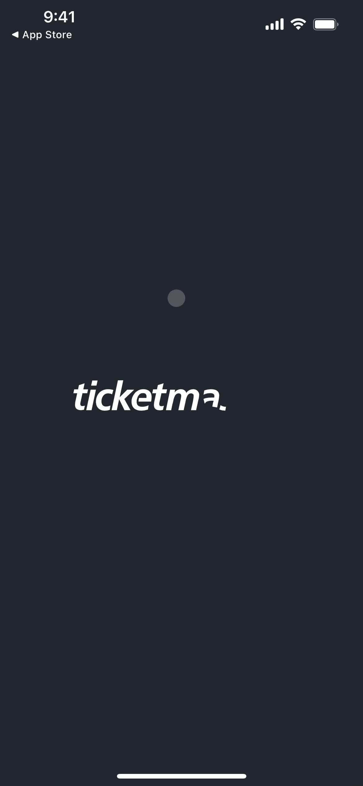 Ticketmaster splash screen screenshot