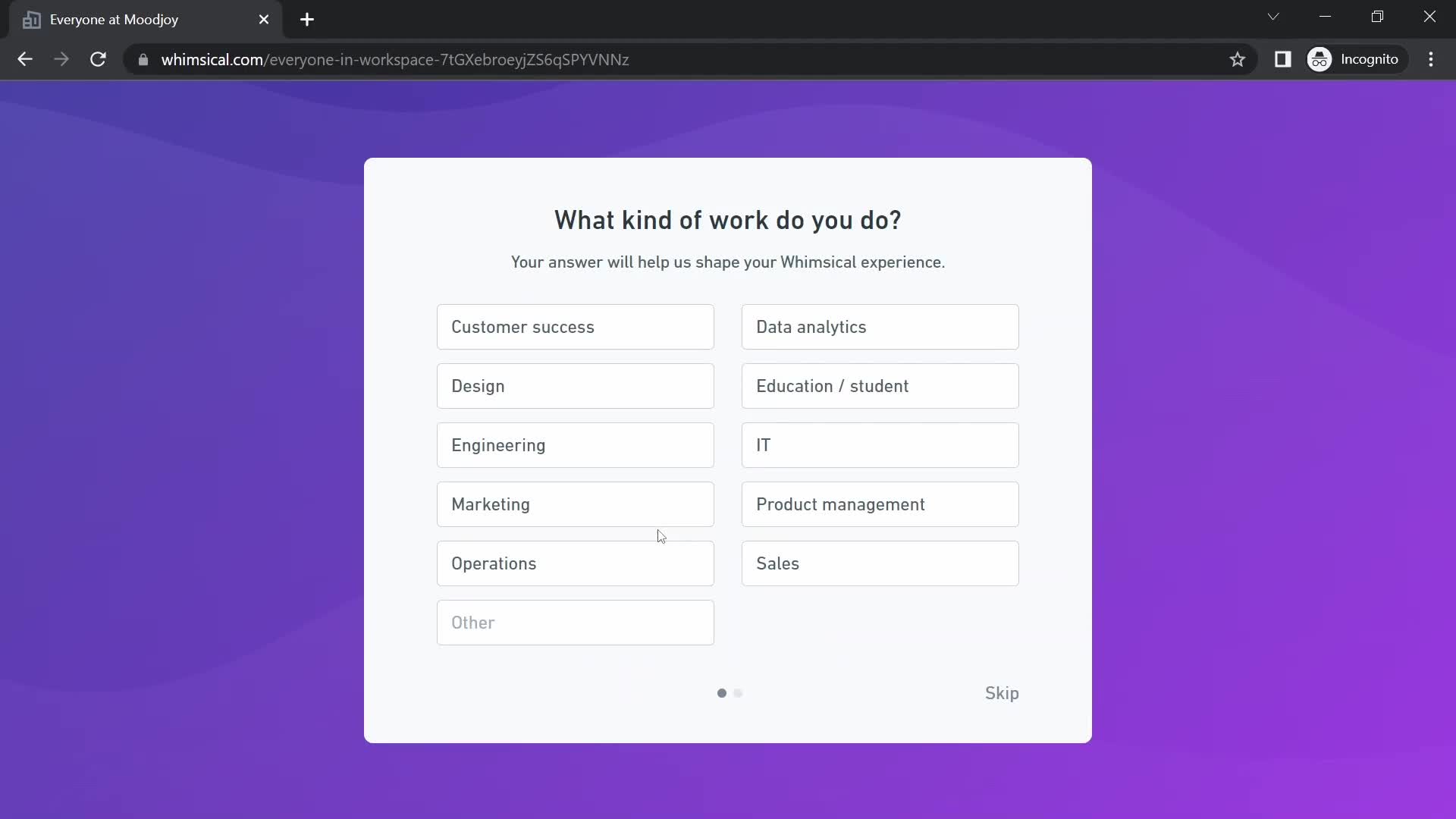 Onboarding screenshot