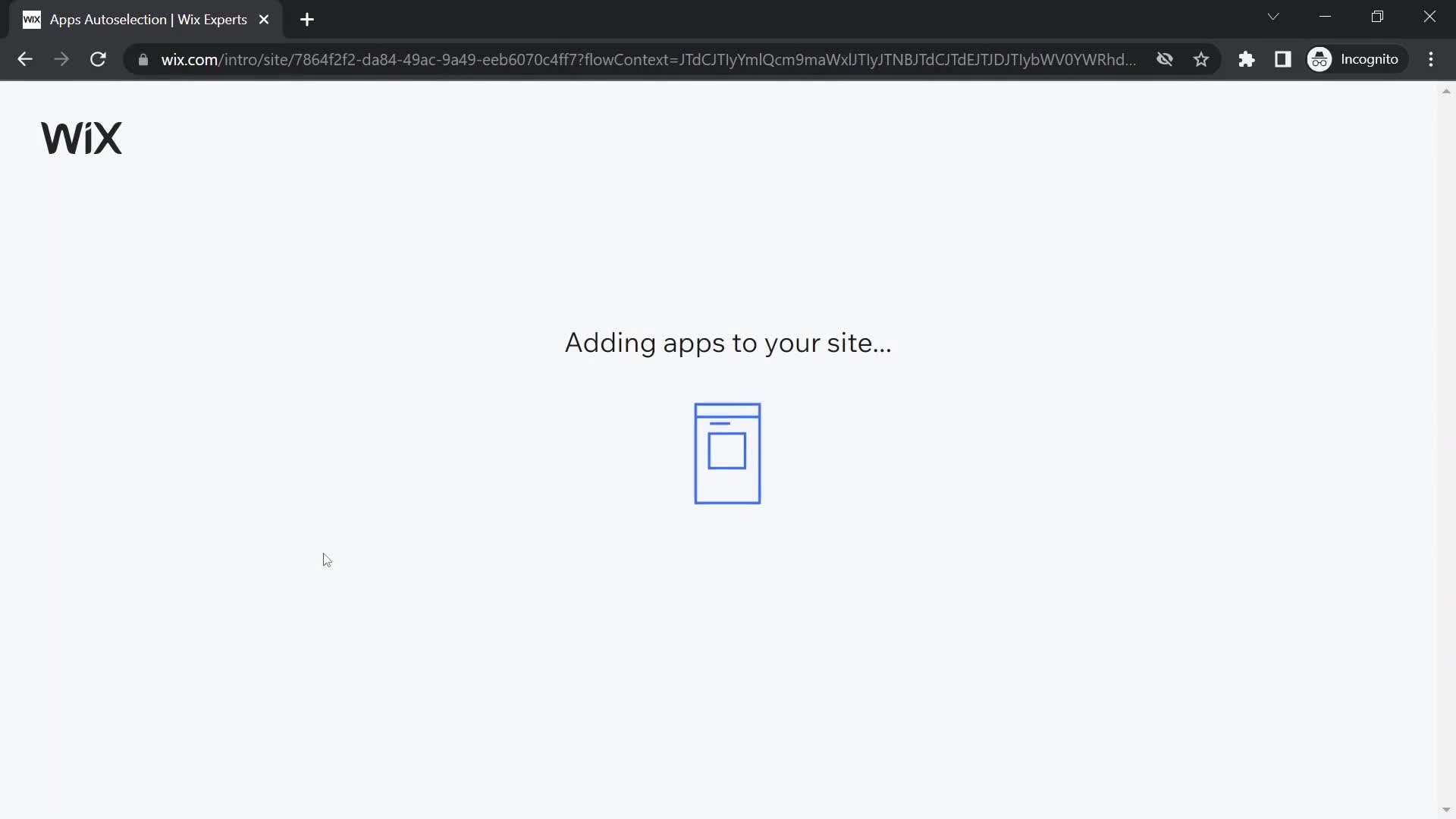 Wix loading screenshot
