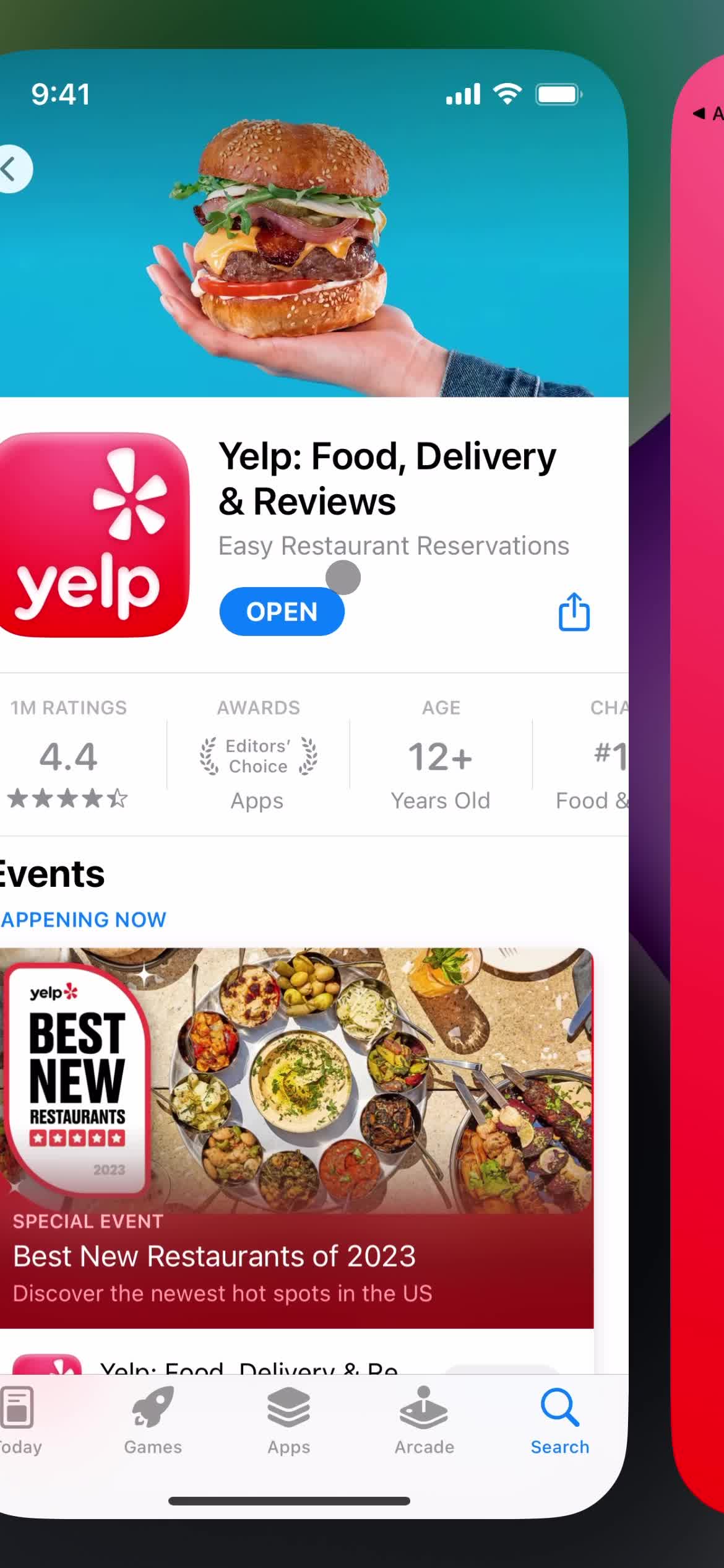 Yelp app store listing screenshot