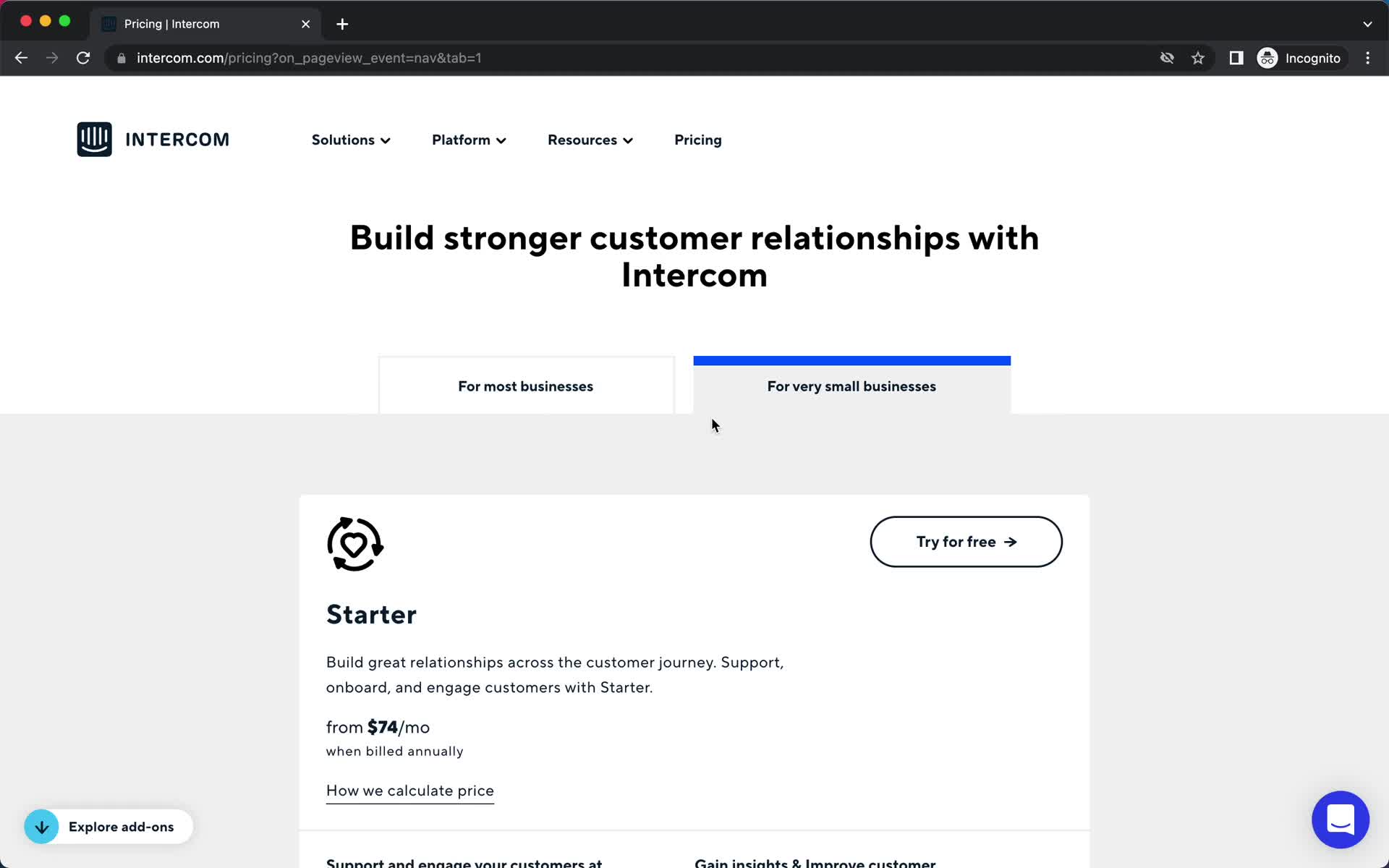 Intercom for small businesses screenshot