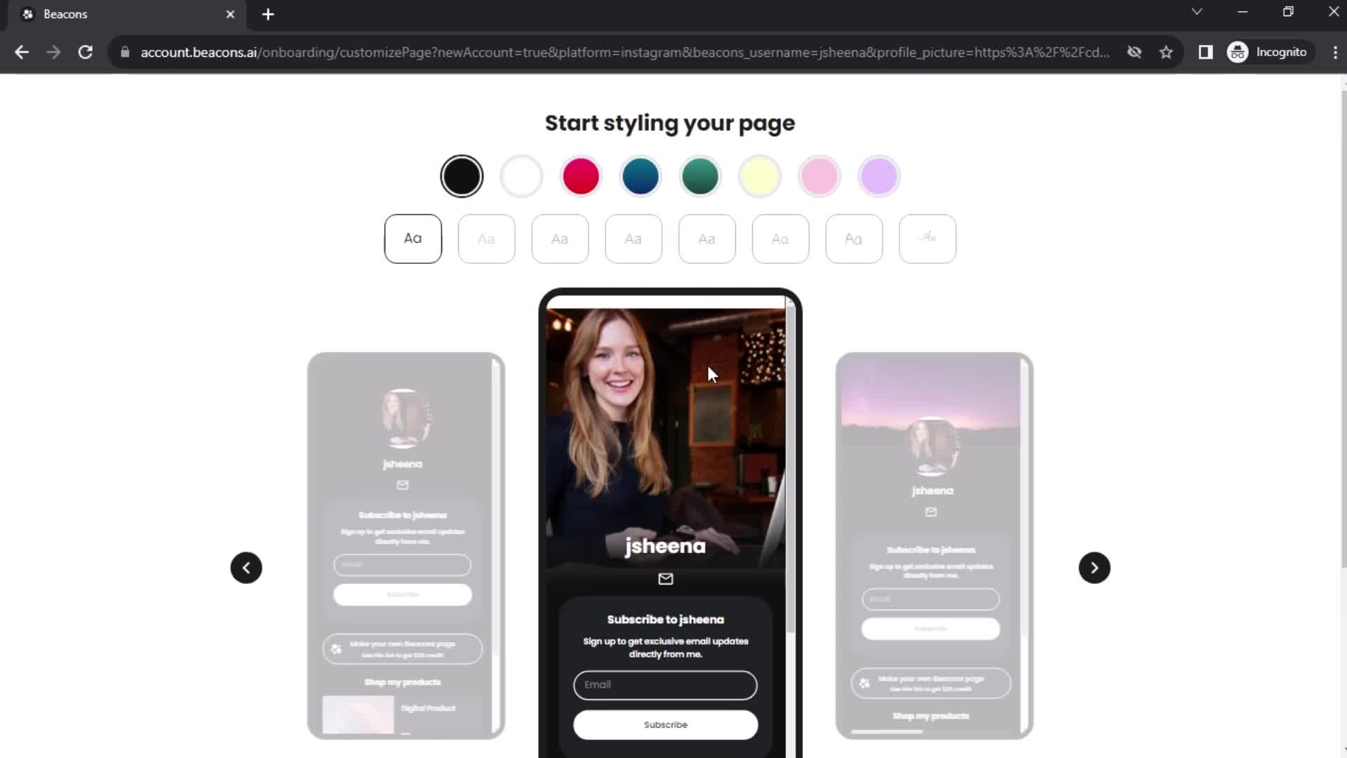 Beacons customize appearance screenshot