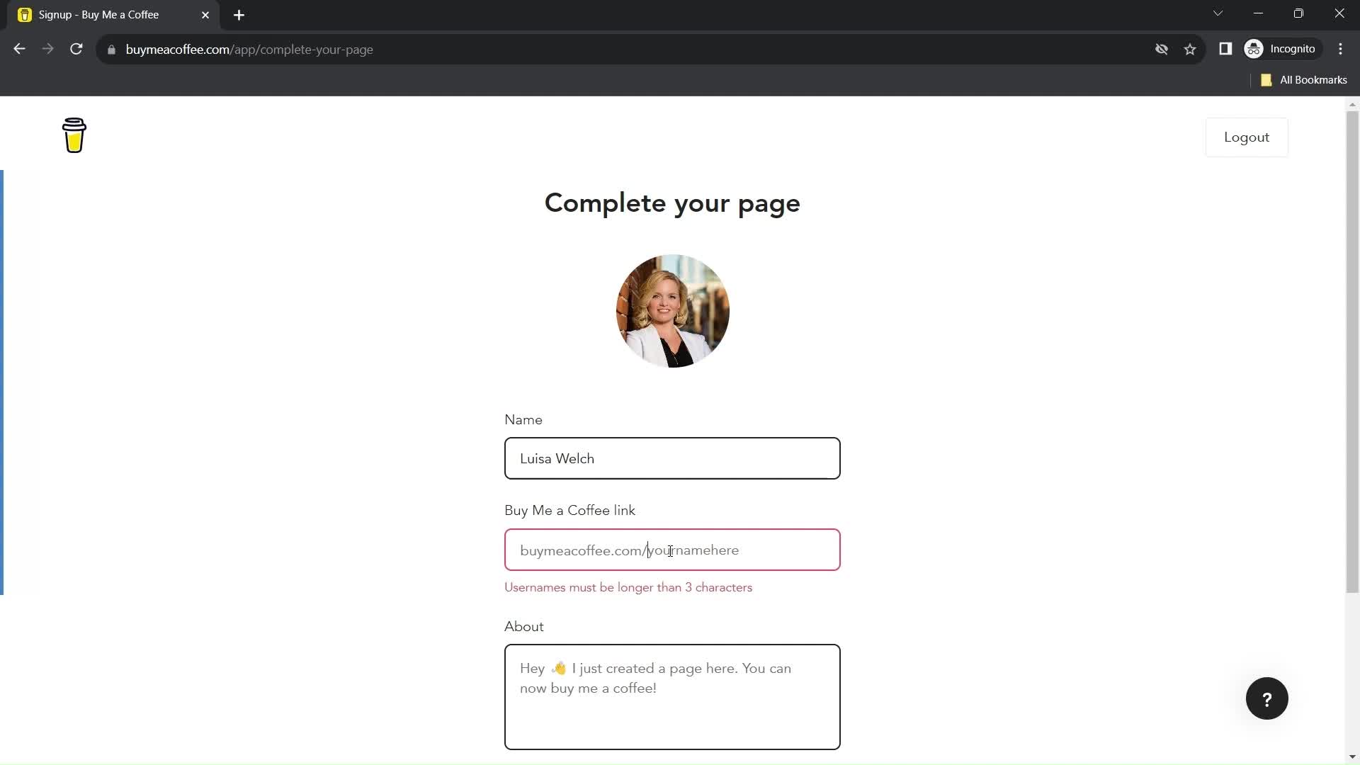 Onboarding screenshot