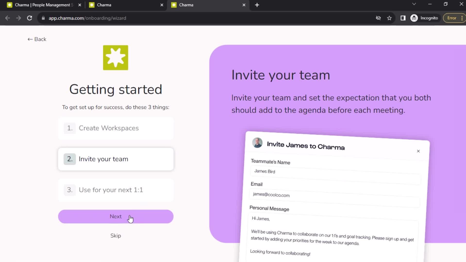 Onboarding screenshot