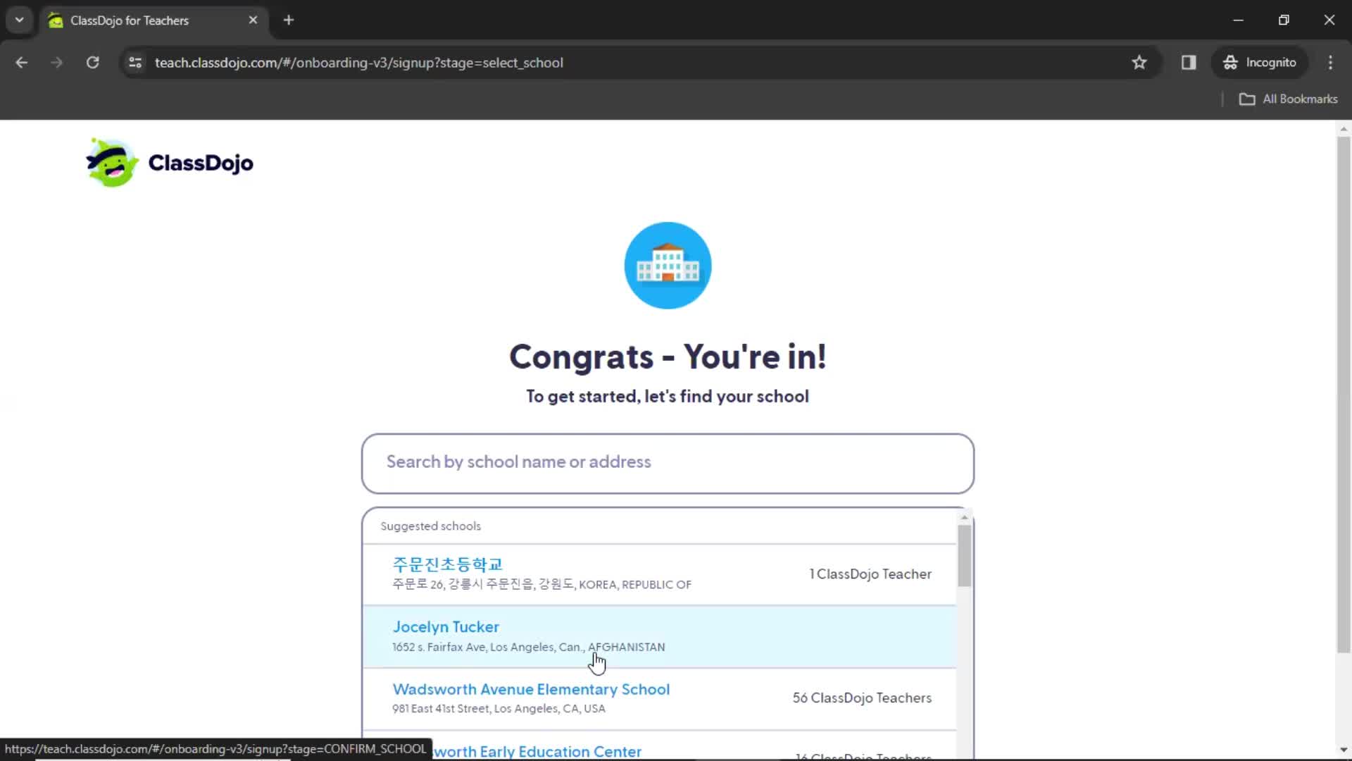 Onboarding screenshot