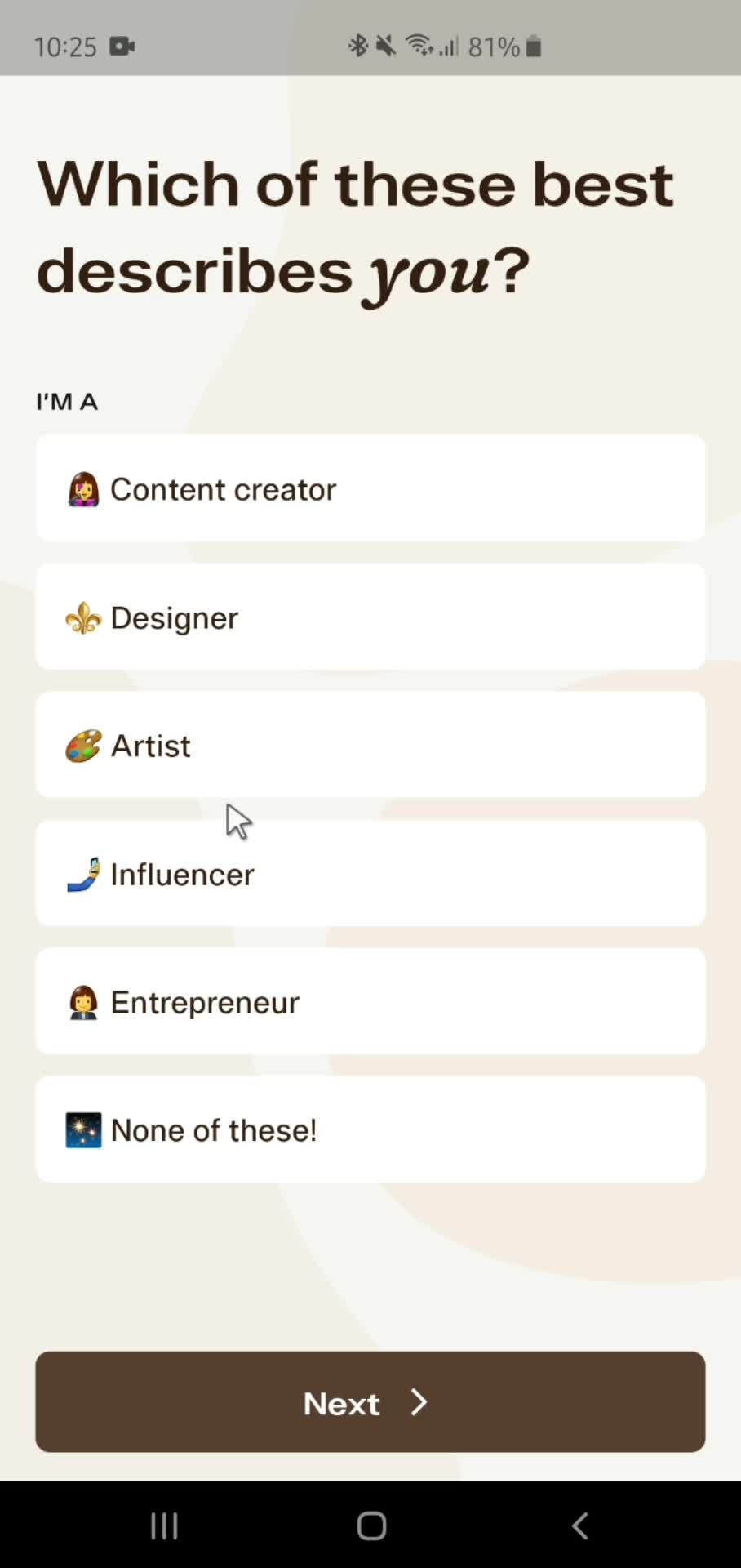 Onboarding screenshot