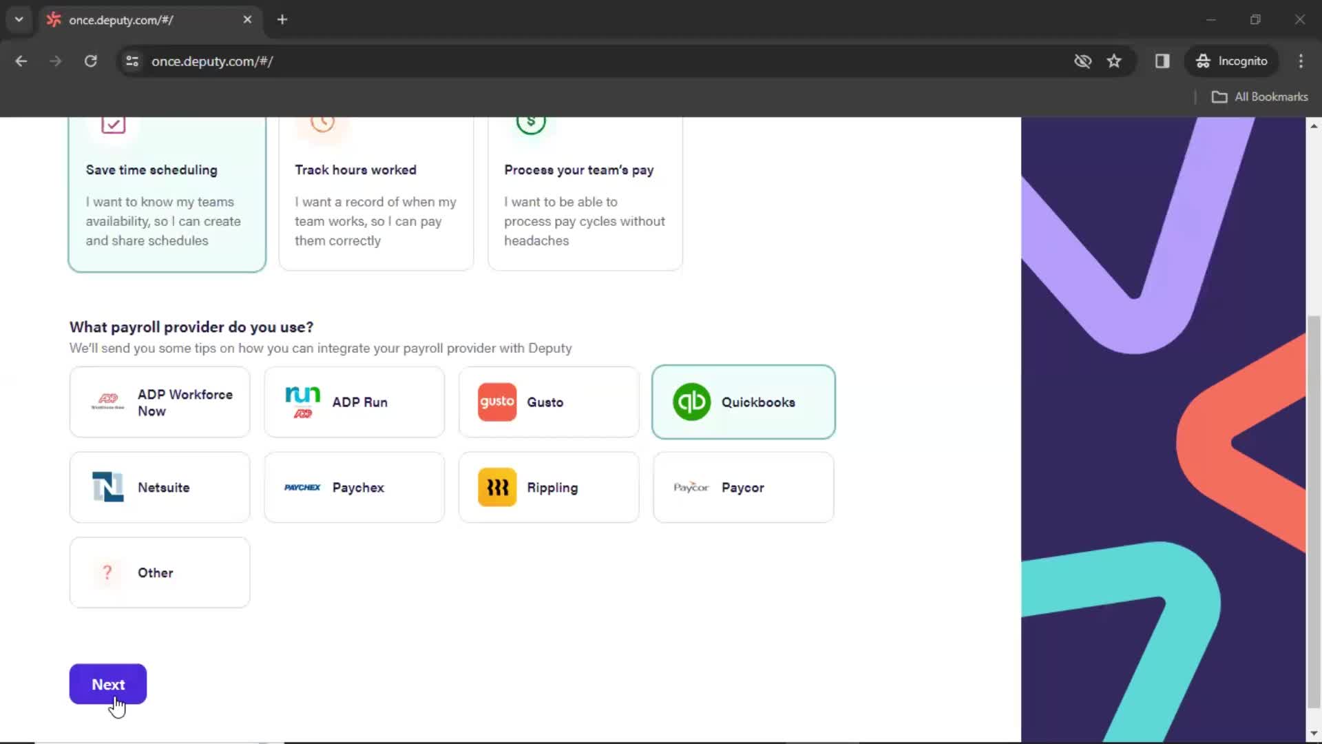 Onboarding screenshot