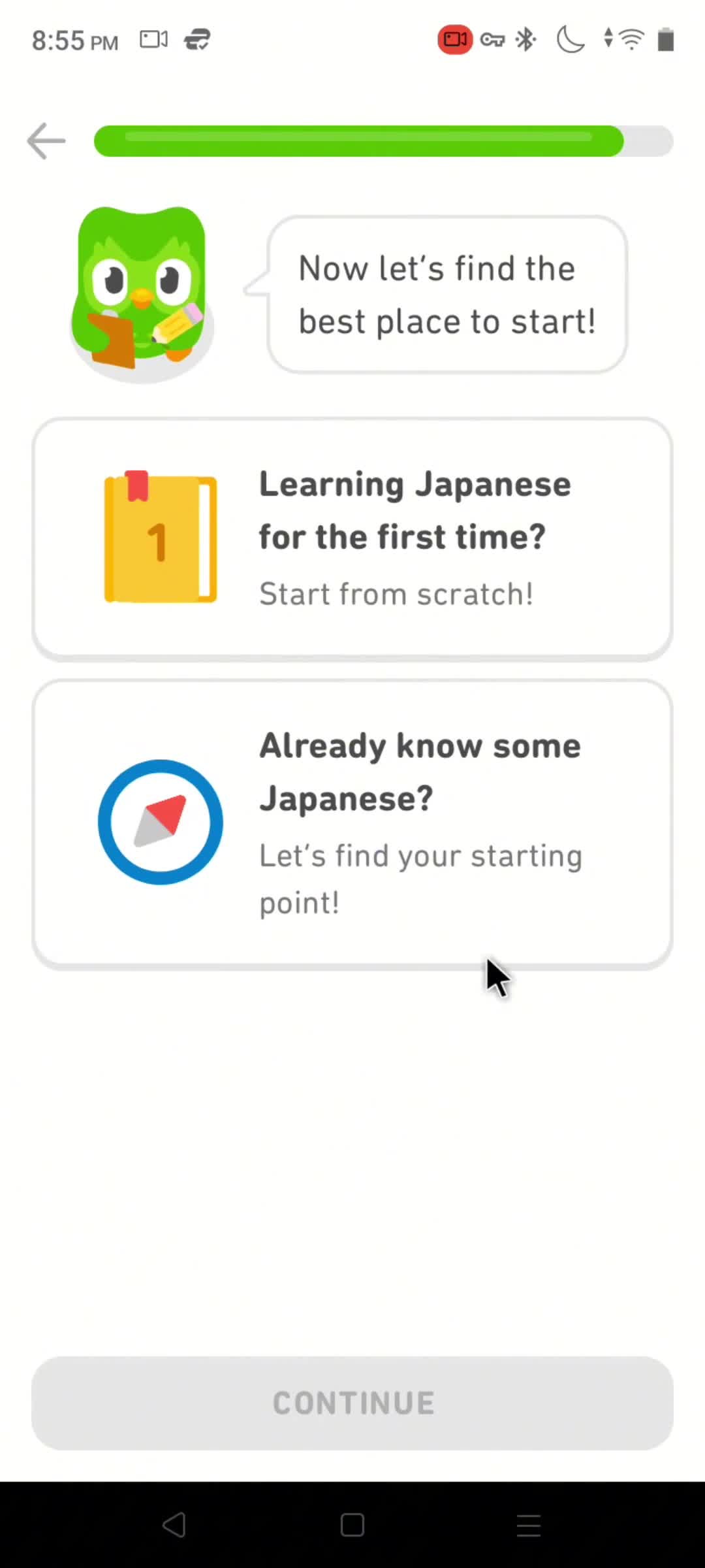 Onboarding screenshot