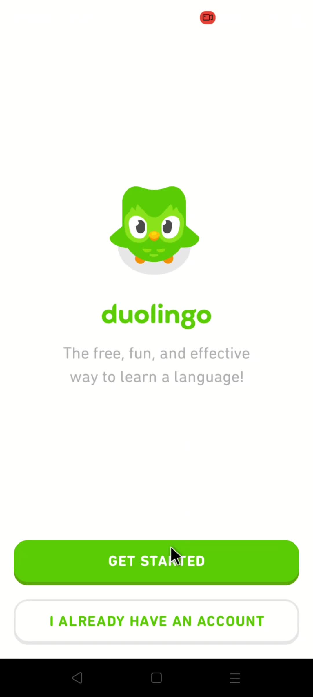 Duolingo get started screenshot