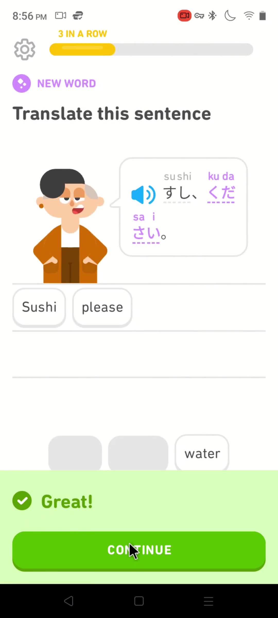 Duolingo correct answer screenshot