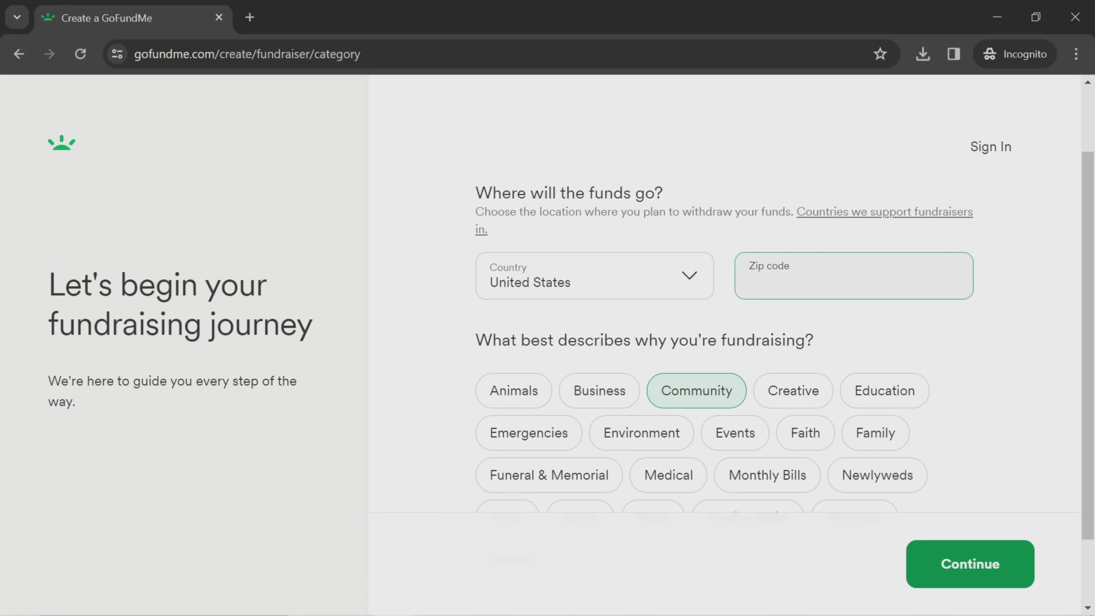 Onboarding screenshot