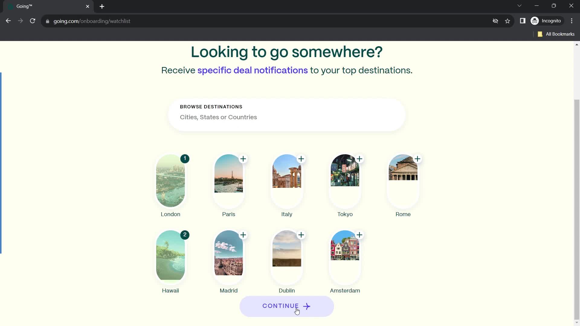 Onboarding screenshot