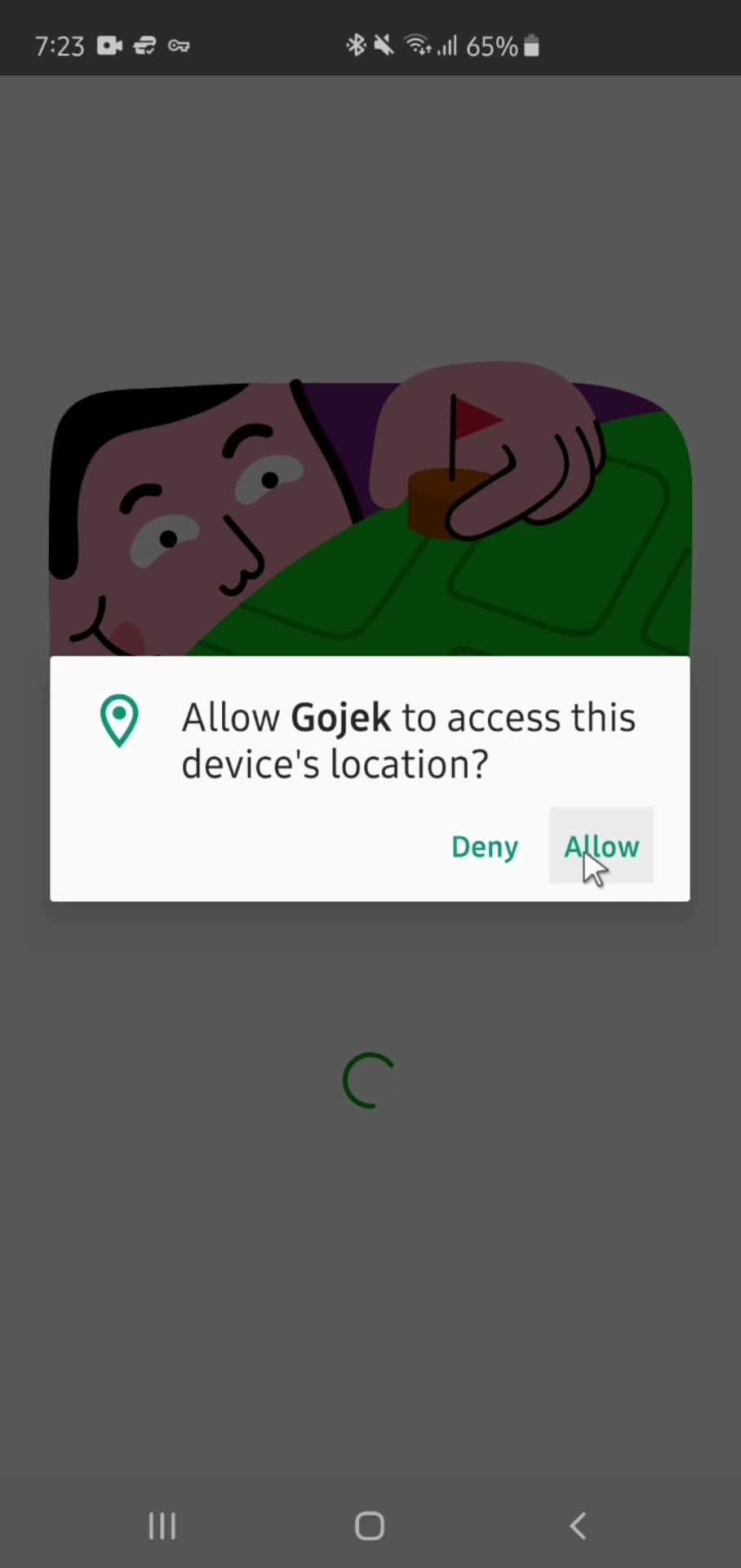 Gojek enable location permissions screenshot